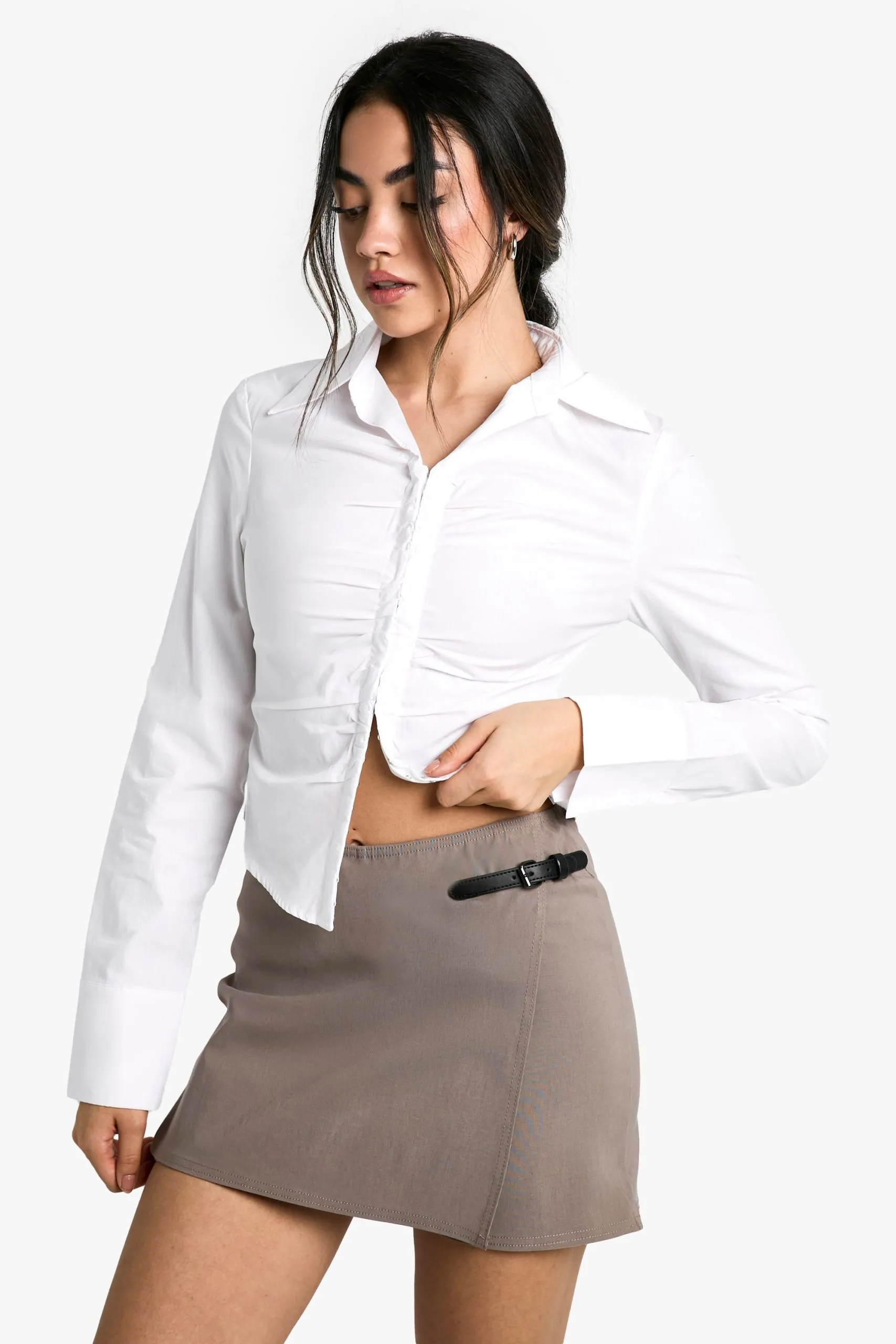 Bengaline Buckle Detail Mini Skort