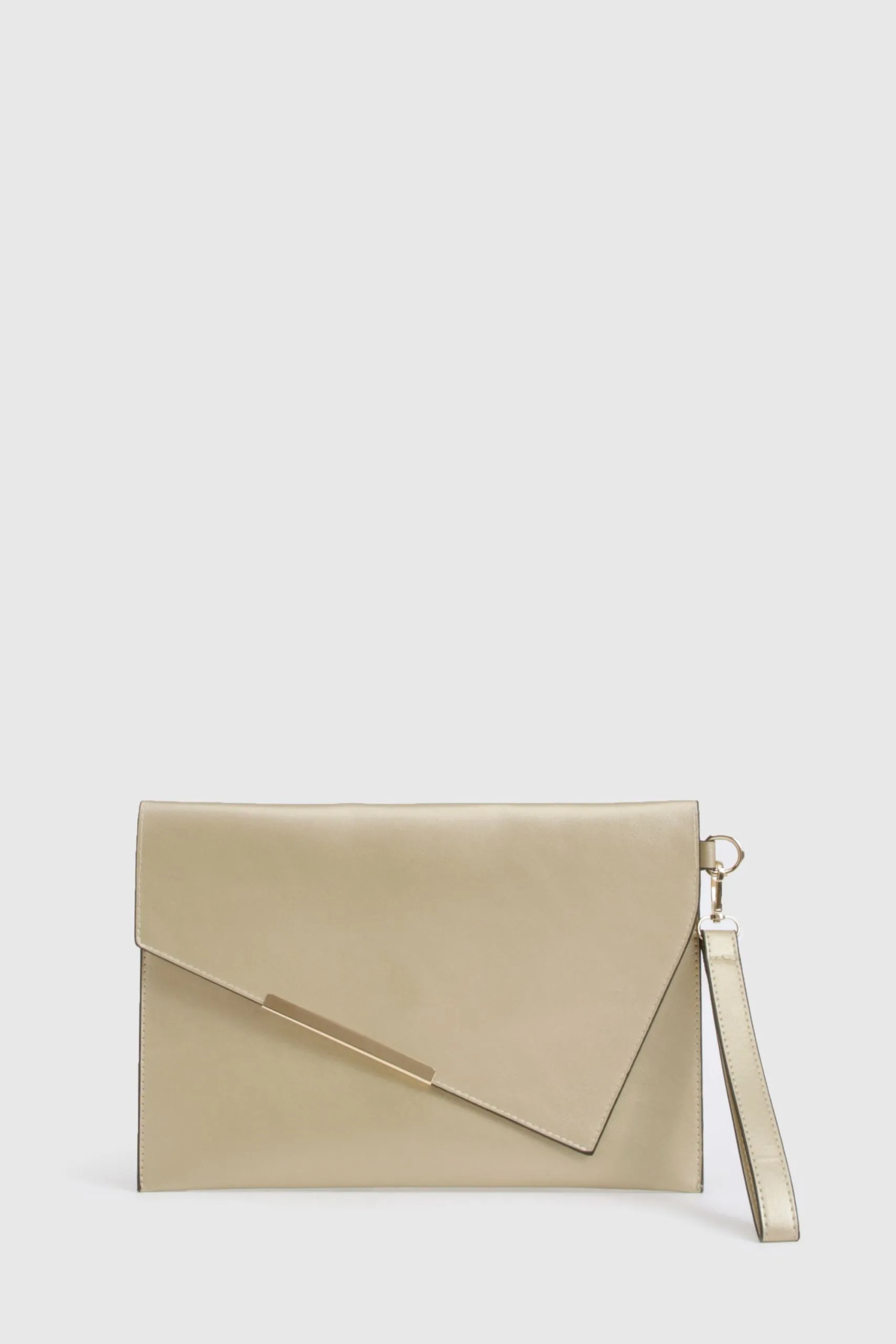 Asymmetric Fold Over Large Envelope Clutch Bag