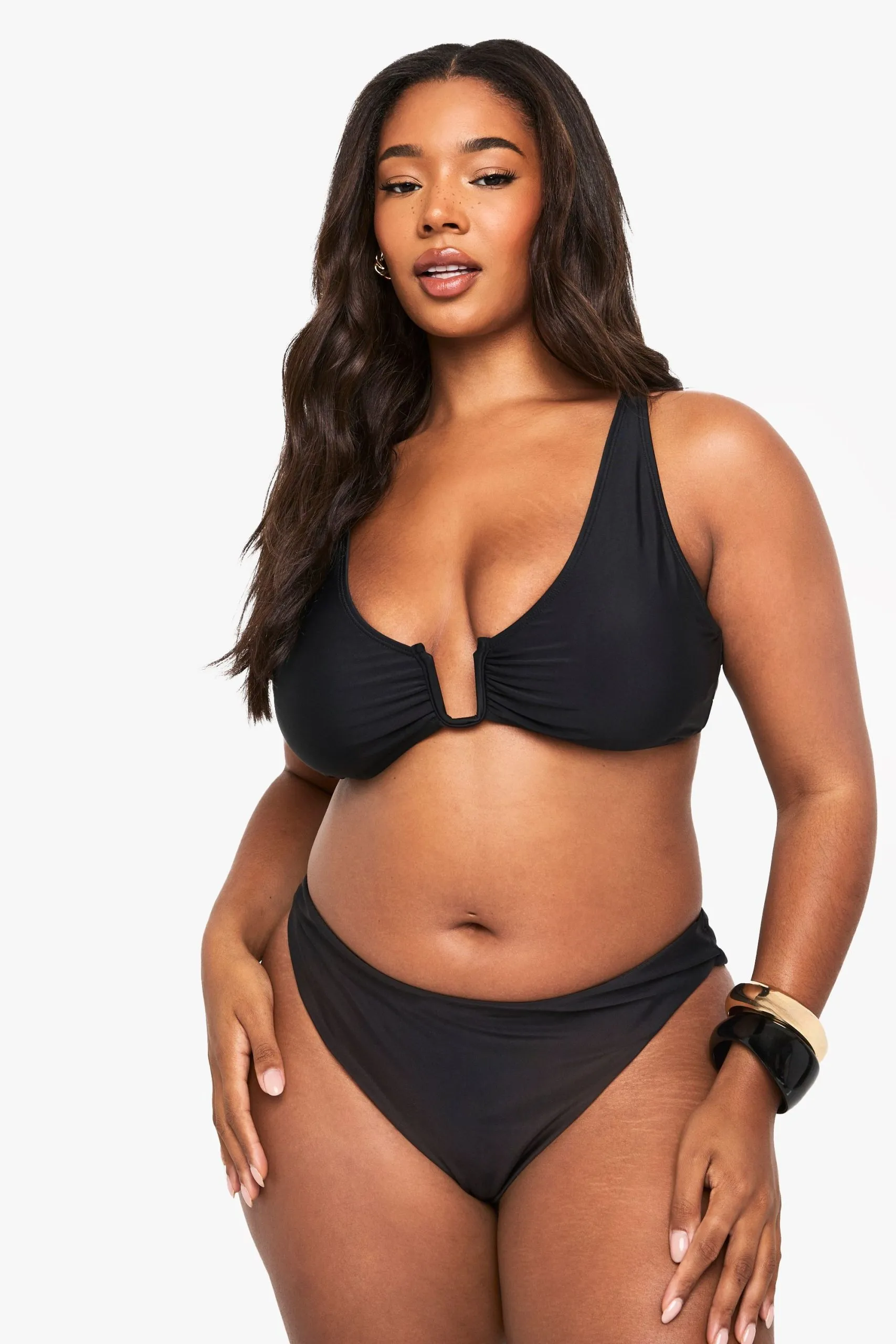 Plus Wide Strap Trim Bikini Top