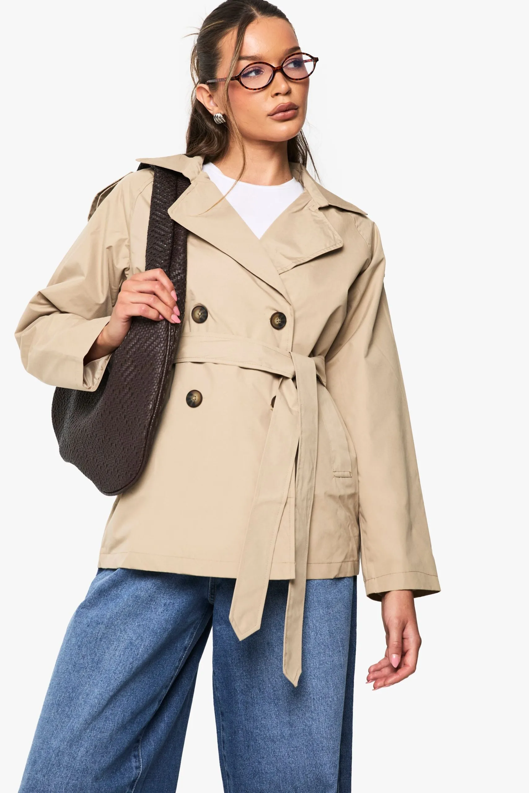 Short Belted Trench Coat