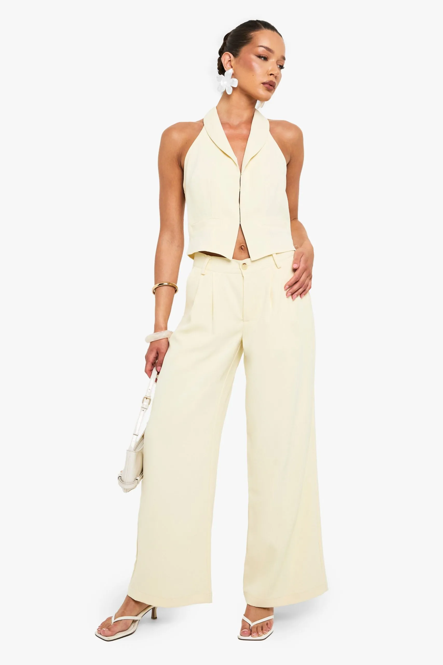 Wide Leg Tailored Trousers