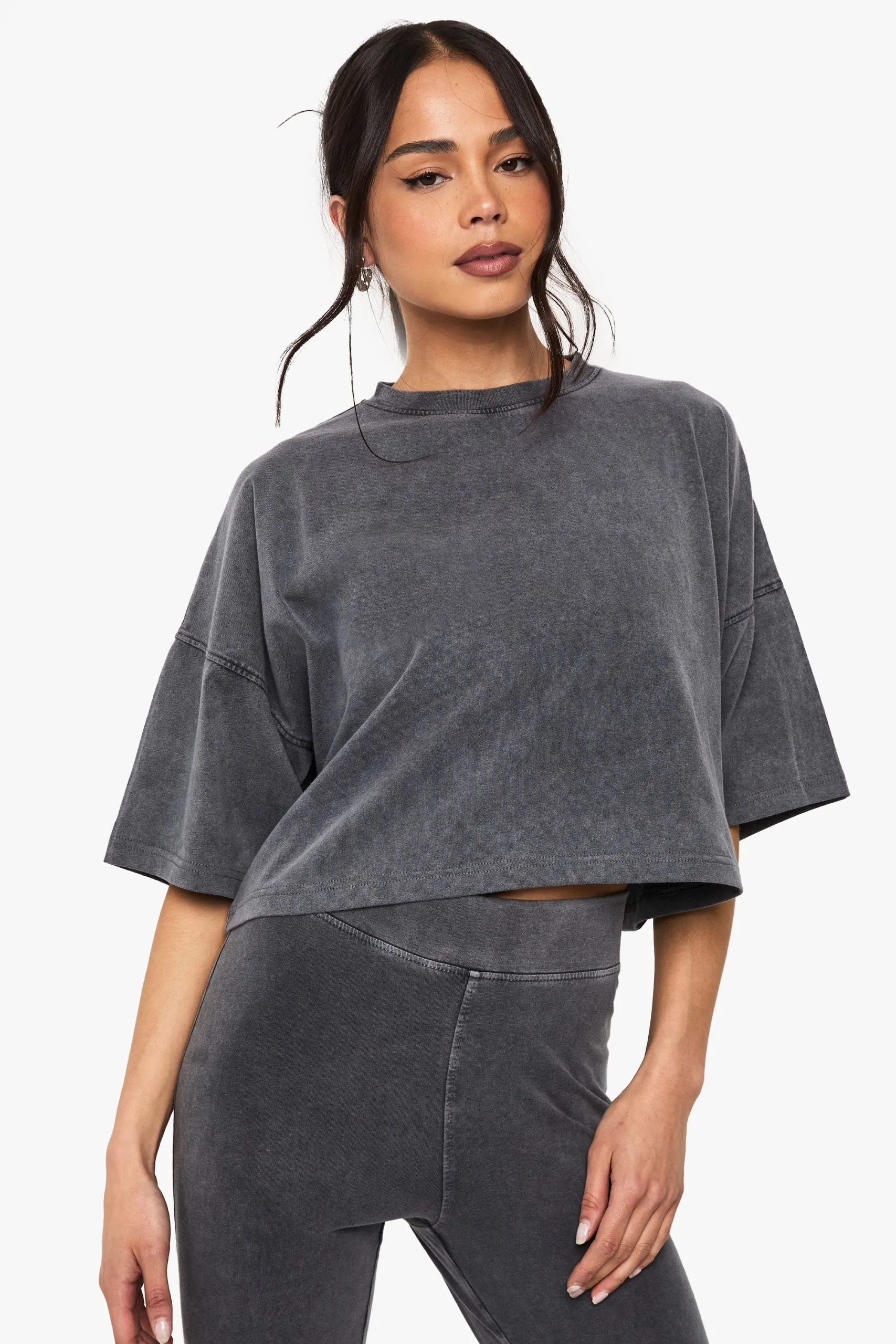 Acid Wash Boxy Crop Tshirt