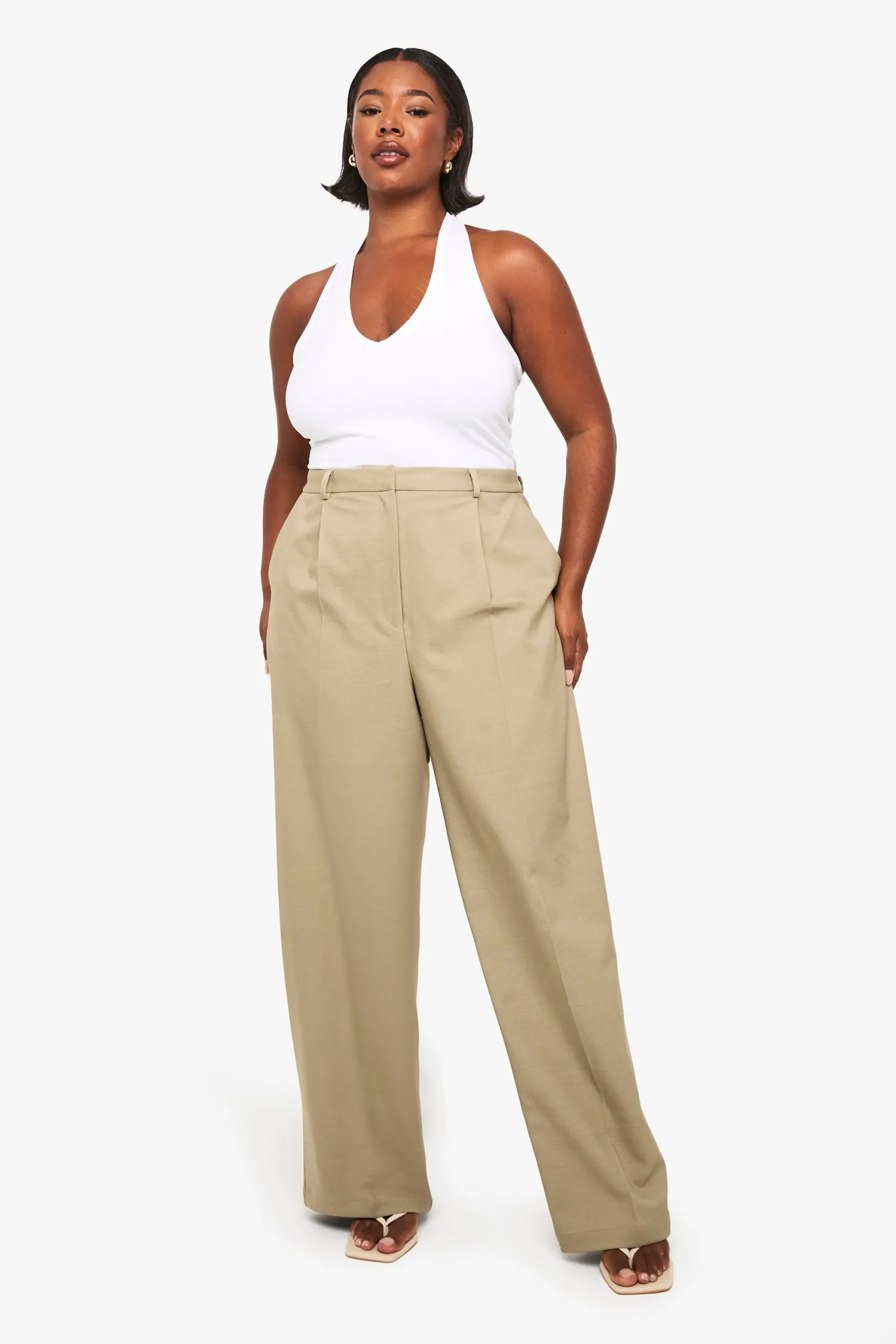 Plus Tailored Seam Detail Straight Leg Trouser