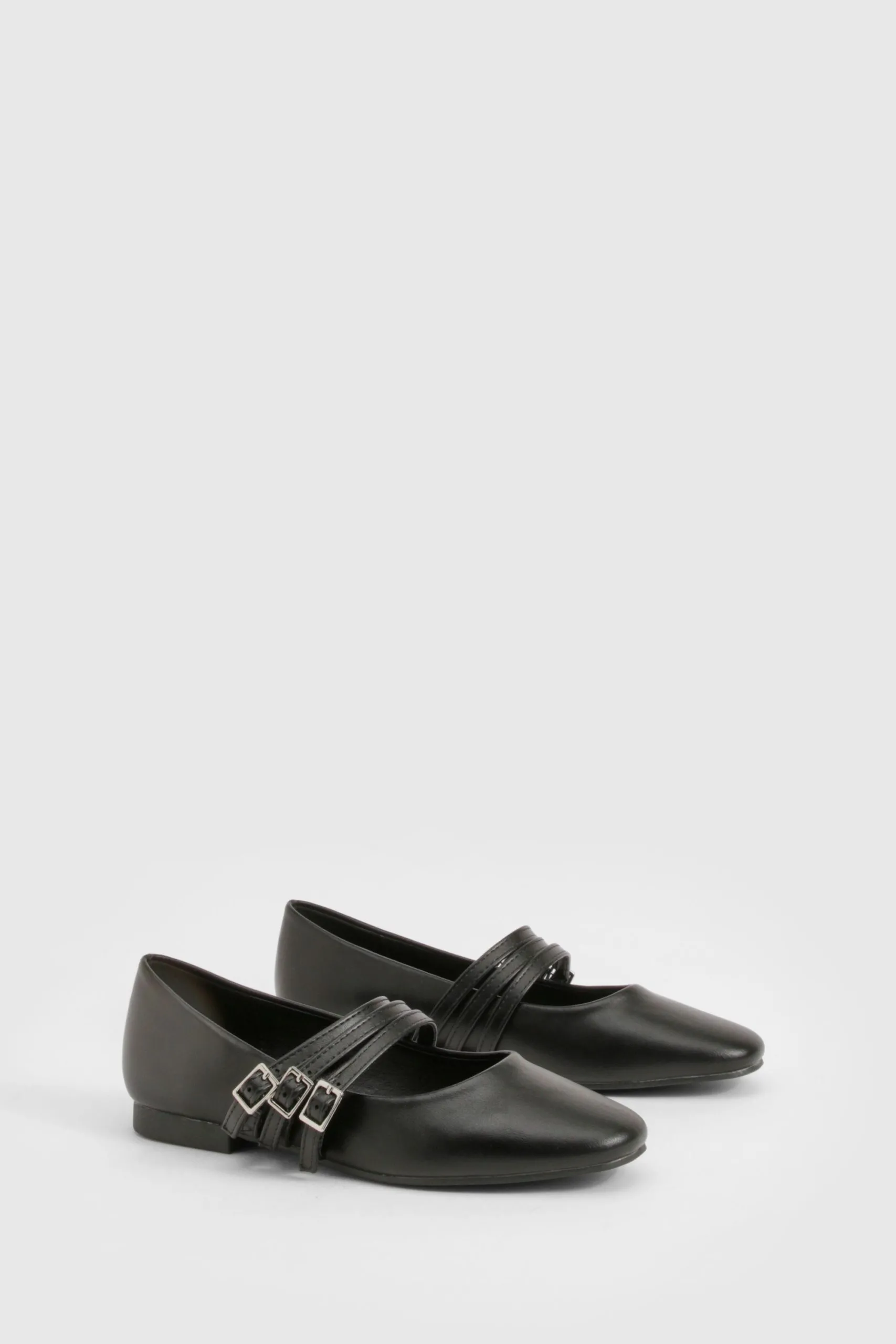 Triple Strap Mary Jane Ballet Flats
