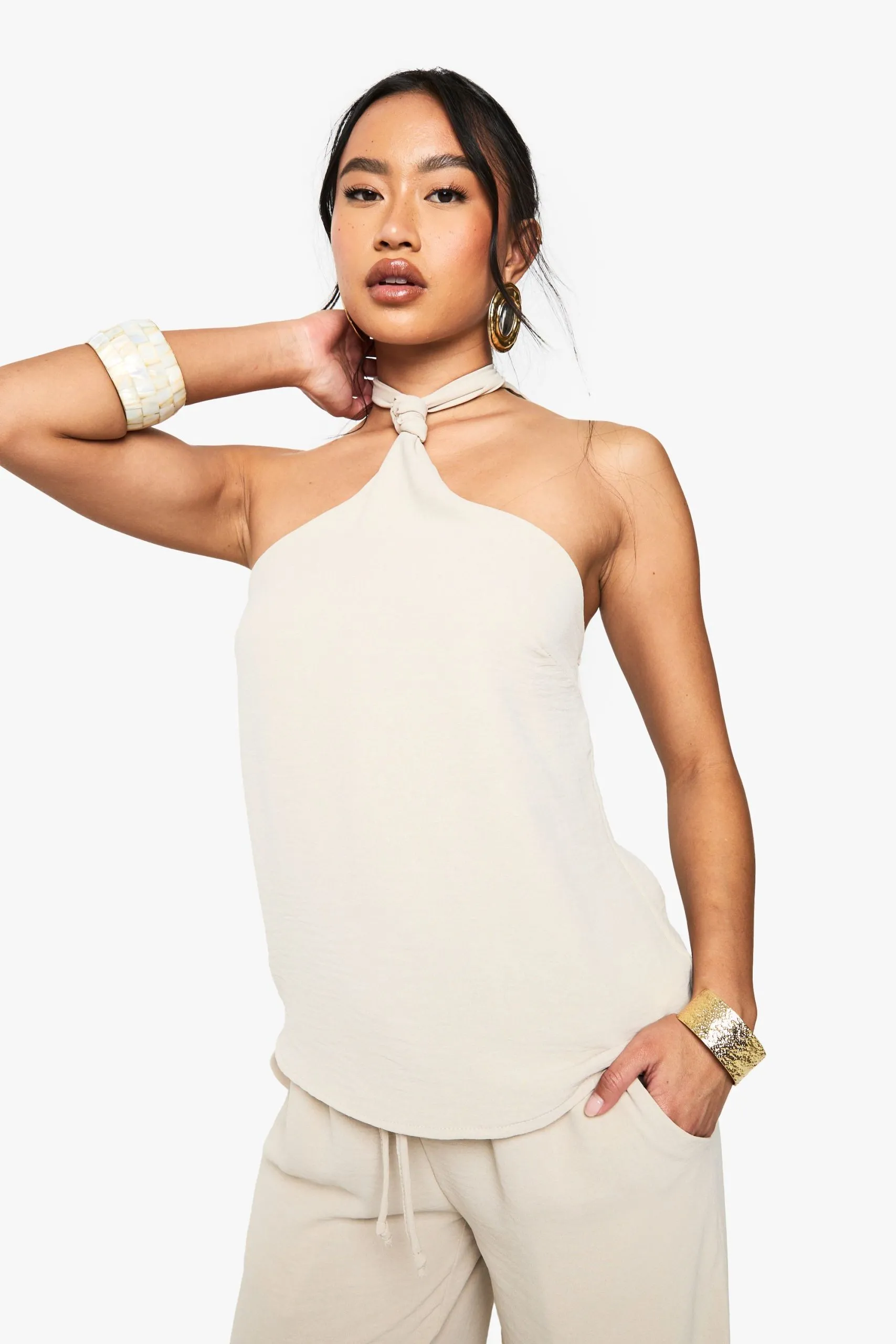 Woven Hammered Knot Tie Cami