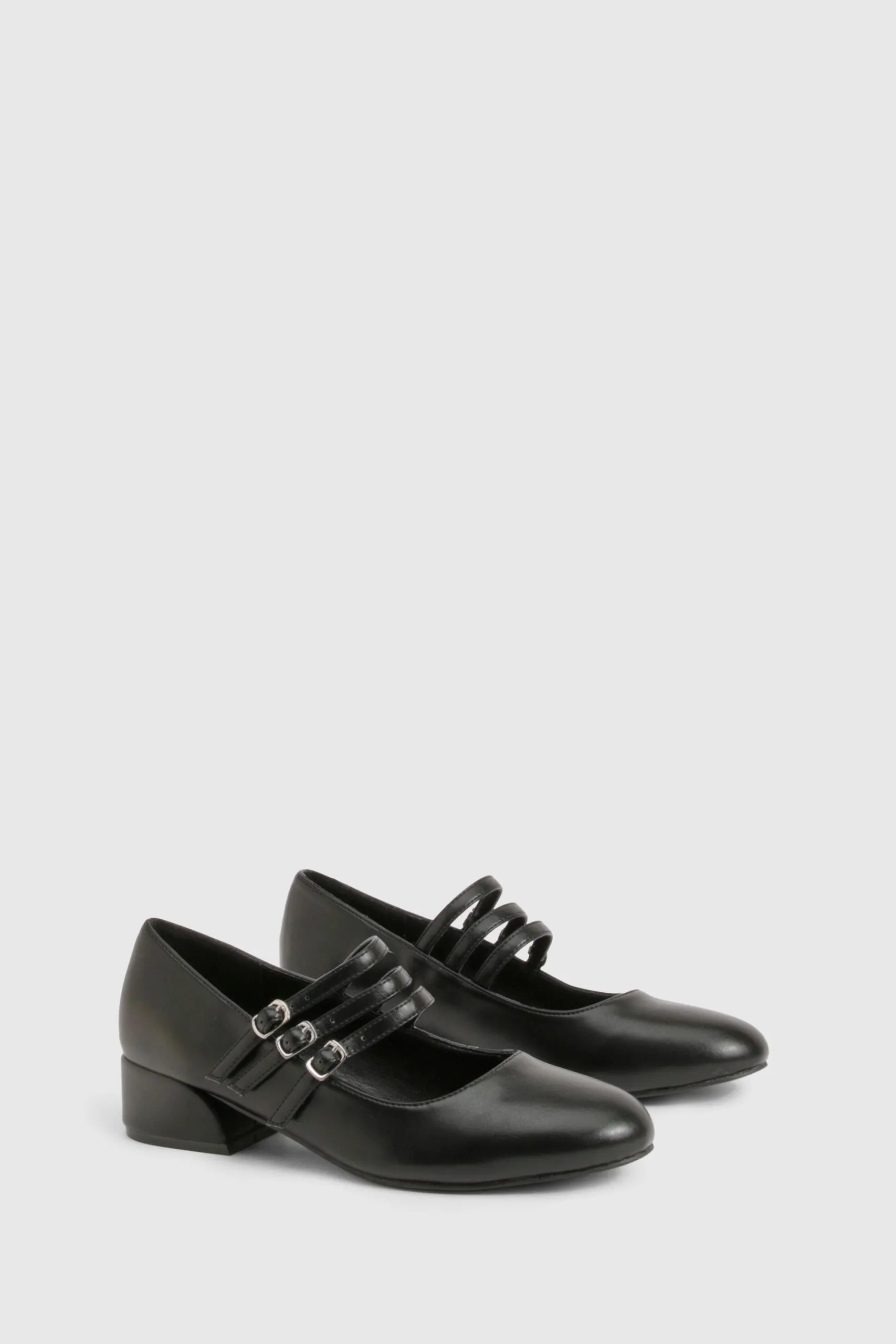 Wide Fit Triple Strap Mary Janes