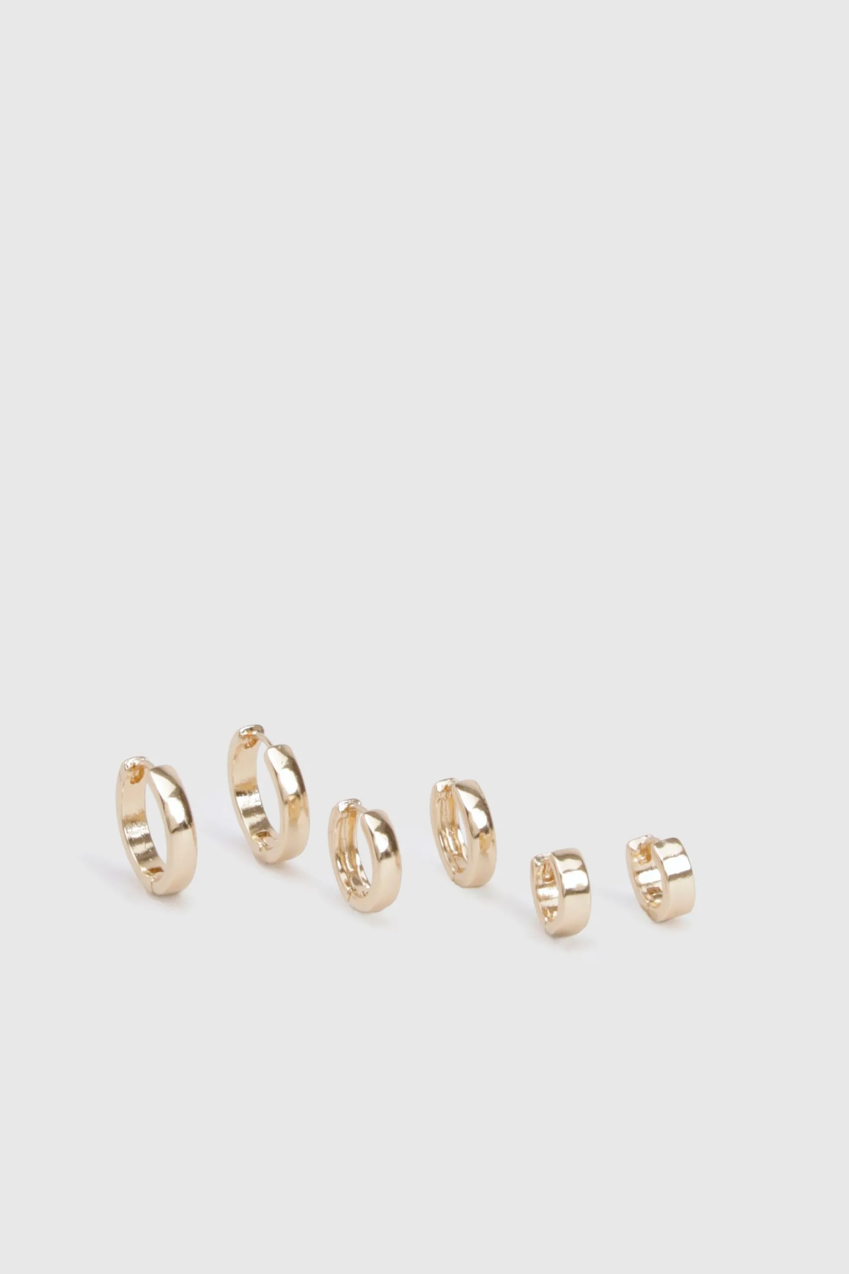 3 Pack Gold Hoop Earrings