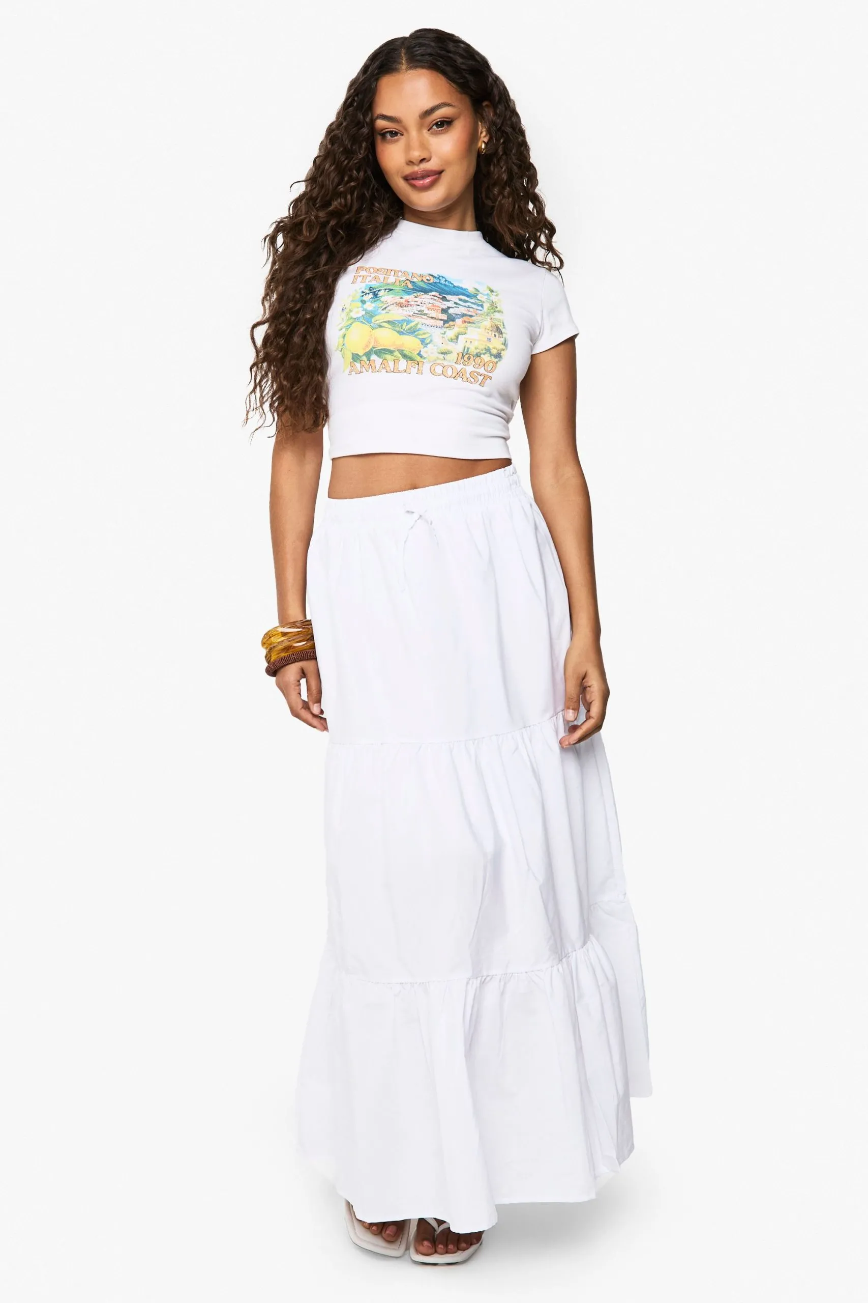 Woven Panelled Maxi Skirt