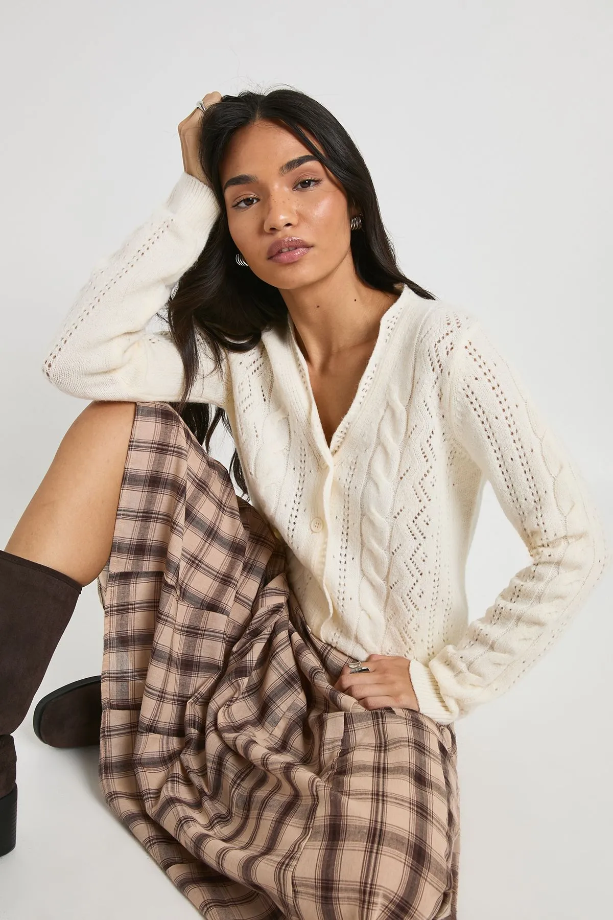 Cable Detail Knitted Cardigan