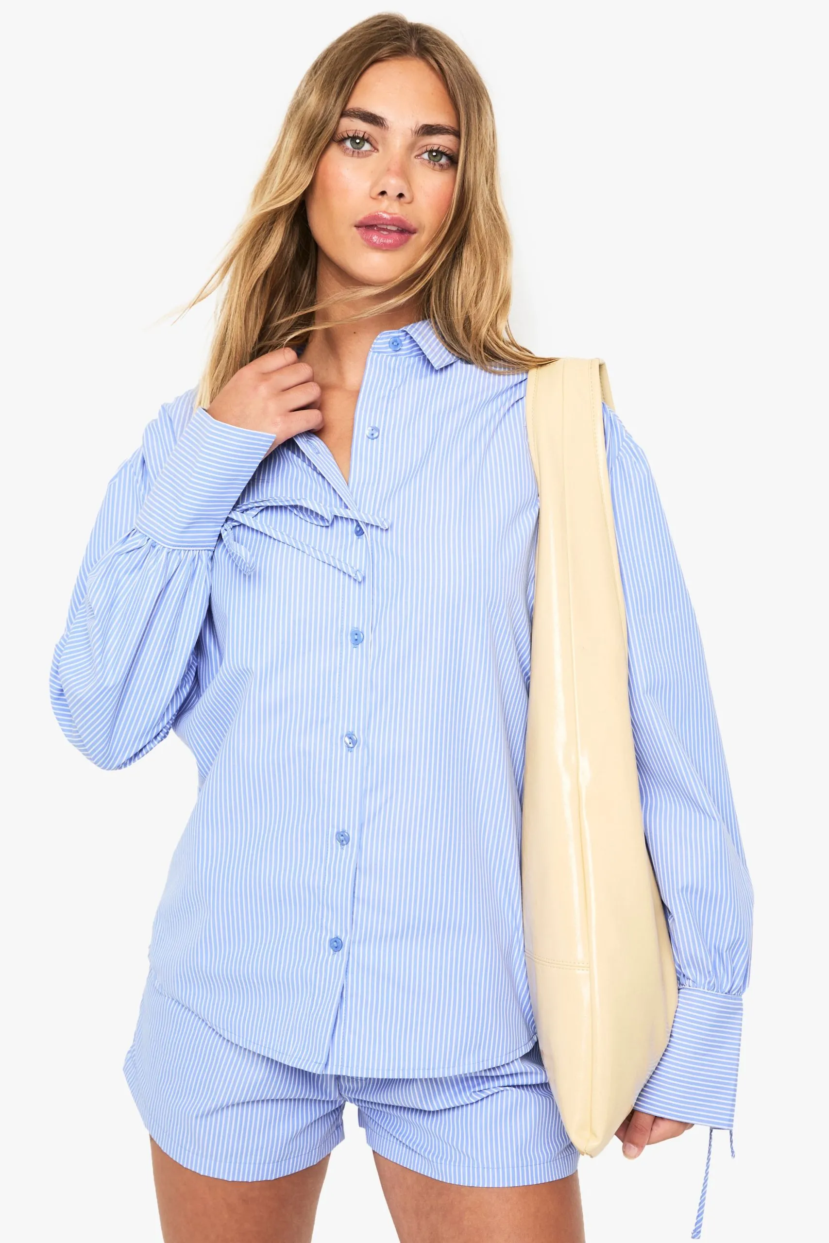 Stripe Tie Cuff Shirt & Short Co-ord