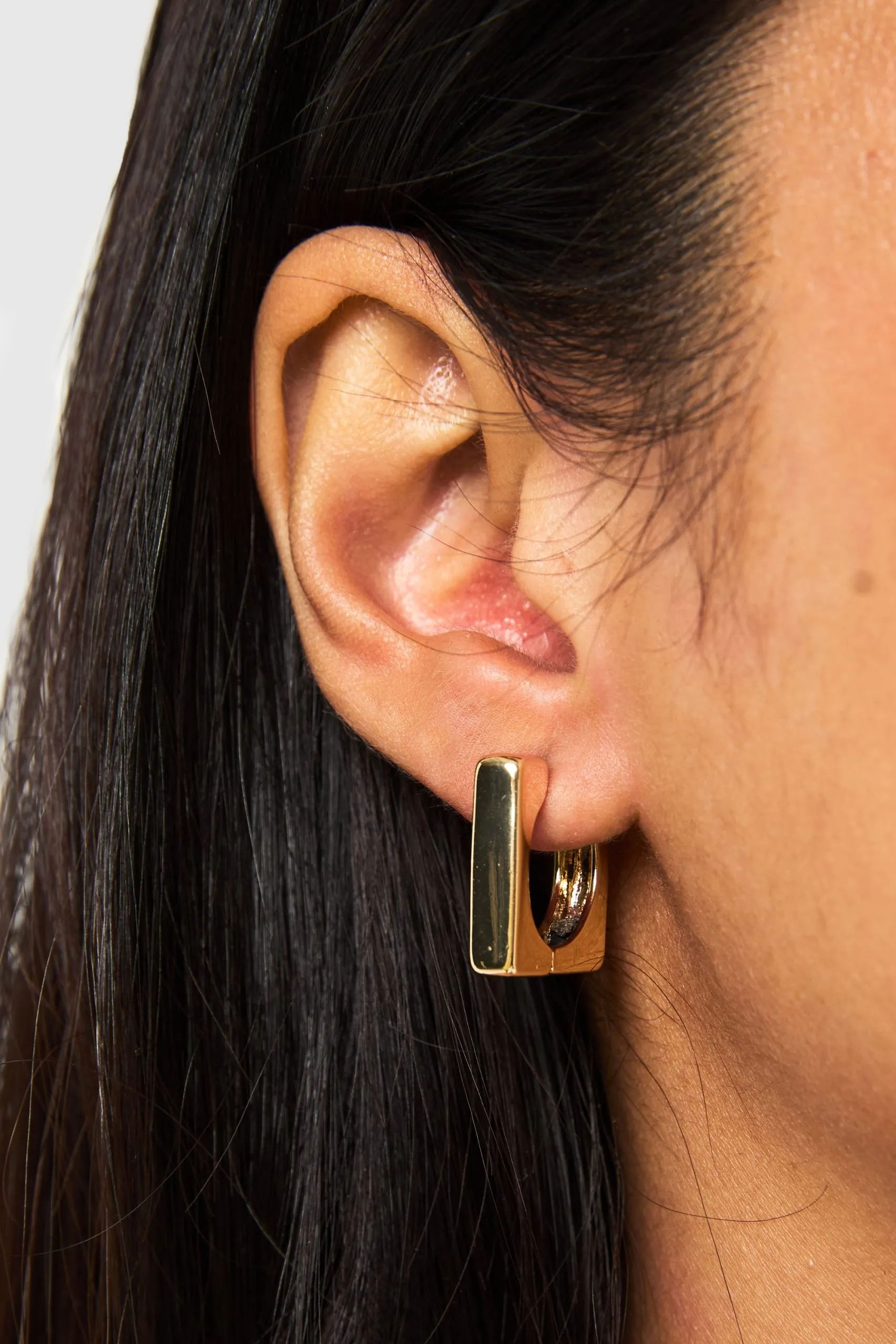 Gold Square Hoop Earrings