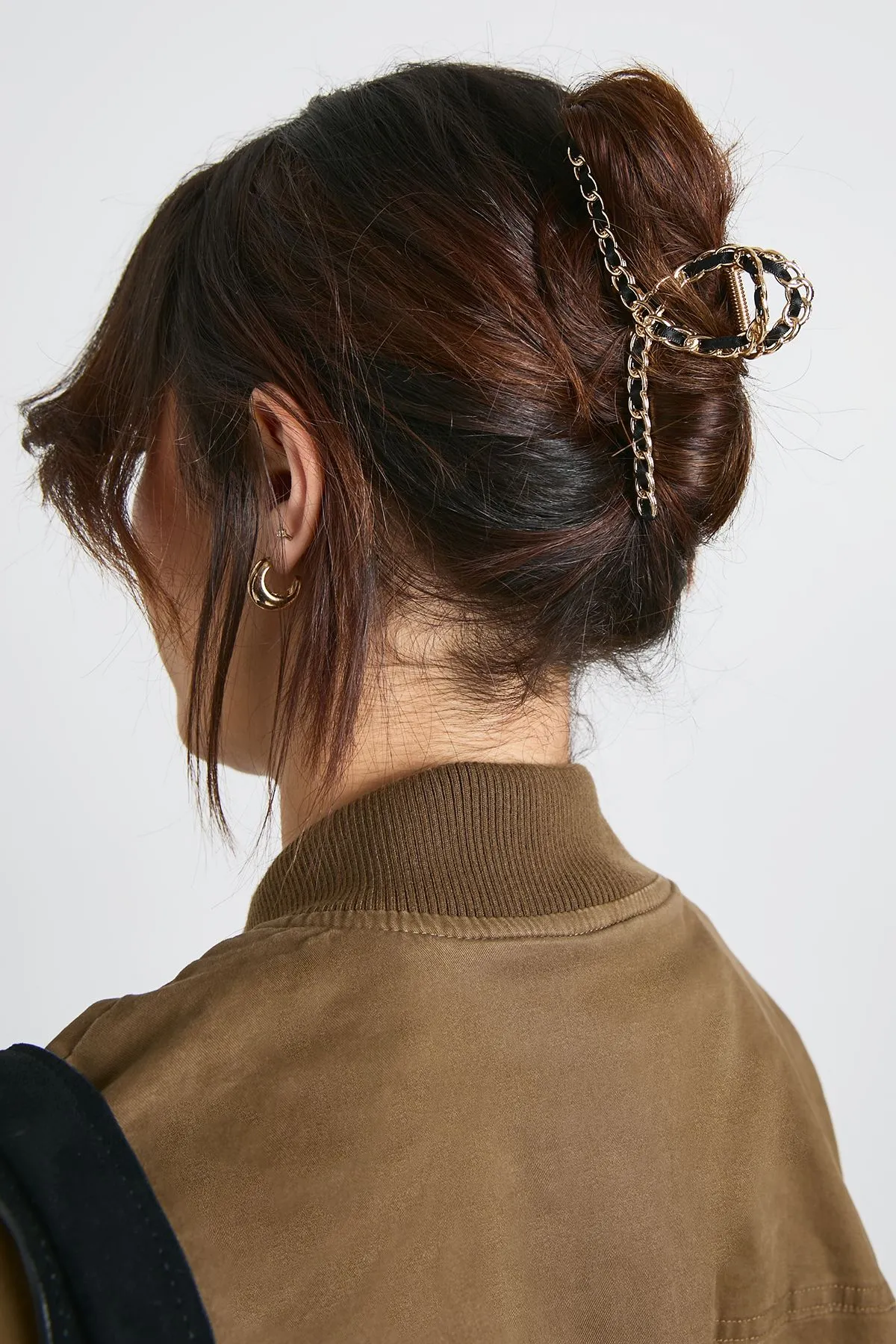 Ribbon Braided Metal Claw Clip