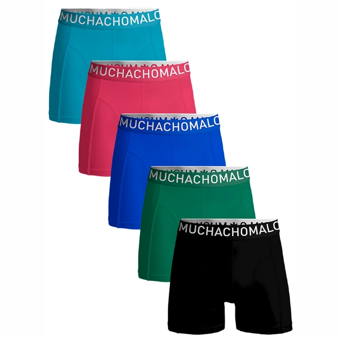 Boxer Shorts Muchachomalo Men Light Cotton Solid Multi Colour (5-Pack)