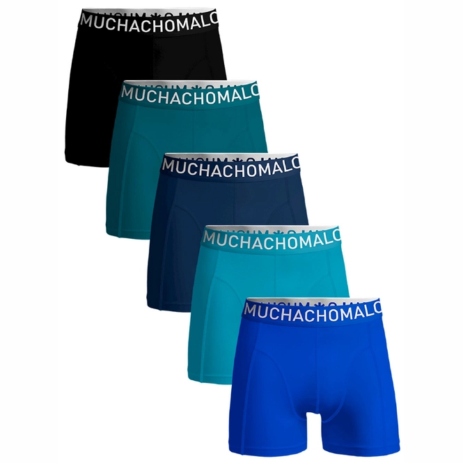 Boxer Shorts Muchachomalo Men Light Cotton Solid Black/ Blue/ Green/ Blue/ Blue (5-Pack)
