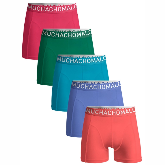 Boxer Shorts Muchachomalo Men Light Cotton Solid Red Green Blue Blue Red (5-Pack)