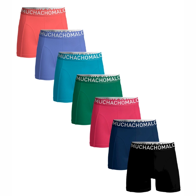 Boxer Shorts Muchachomalo Men Light Cotton Solid Black Blue Red Green Blue Blue Red (7-Pack)