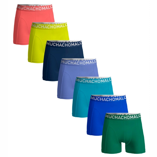 Boxer Shorts Muchachomalo Men Light Cotton Solid Red Yellow Blue Blue Blue Green Blue Blue (7-Pack)