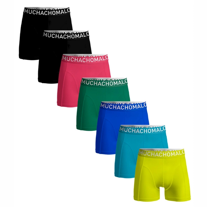 Boxer Shorts Muchachomalo Men Light Cotton Solid Multi Colour (7-Pack)