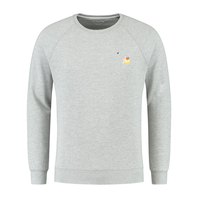 Jumper Blue Loop Men Blue Fleece Vitamin Sea Crewe Sweater Grey Melange