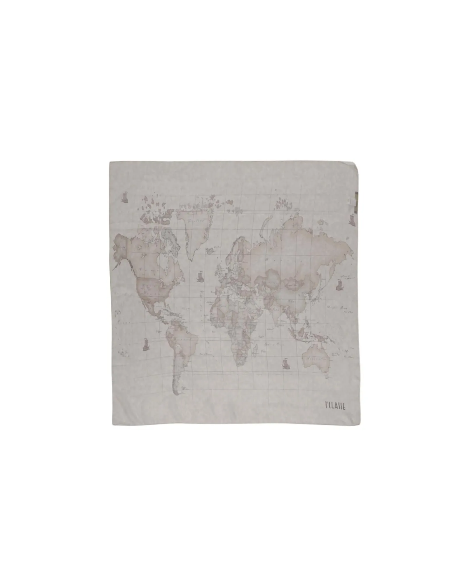 World Map Throw Blanket- Beige Scarves
