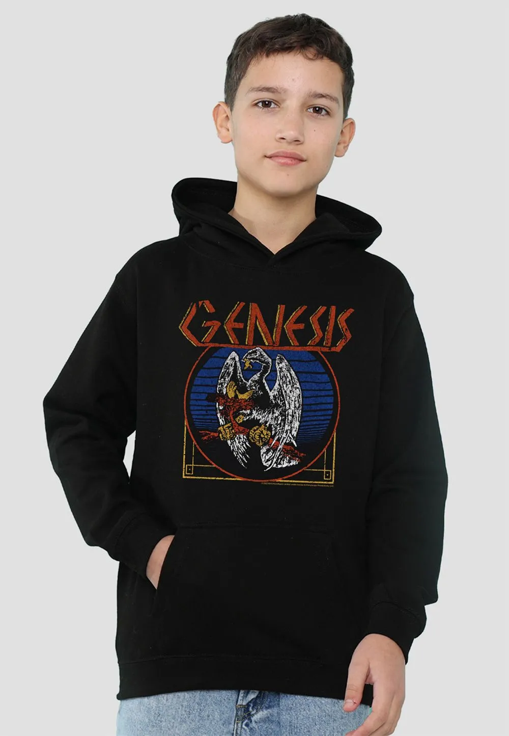 Genesis Hand That Feeds Youth Kids Pull-Over Hoodie, Black