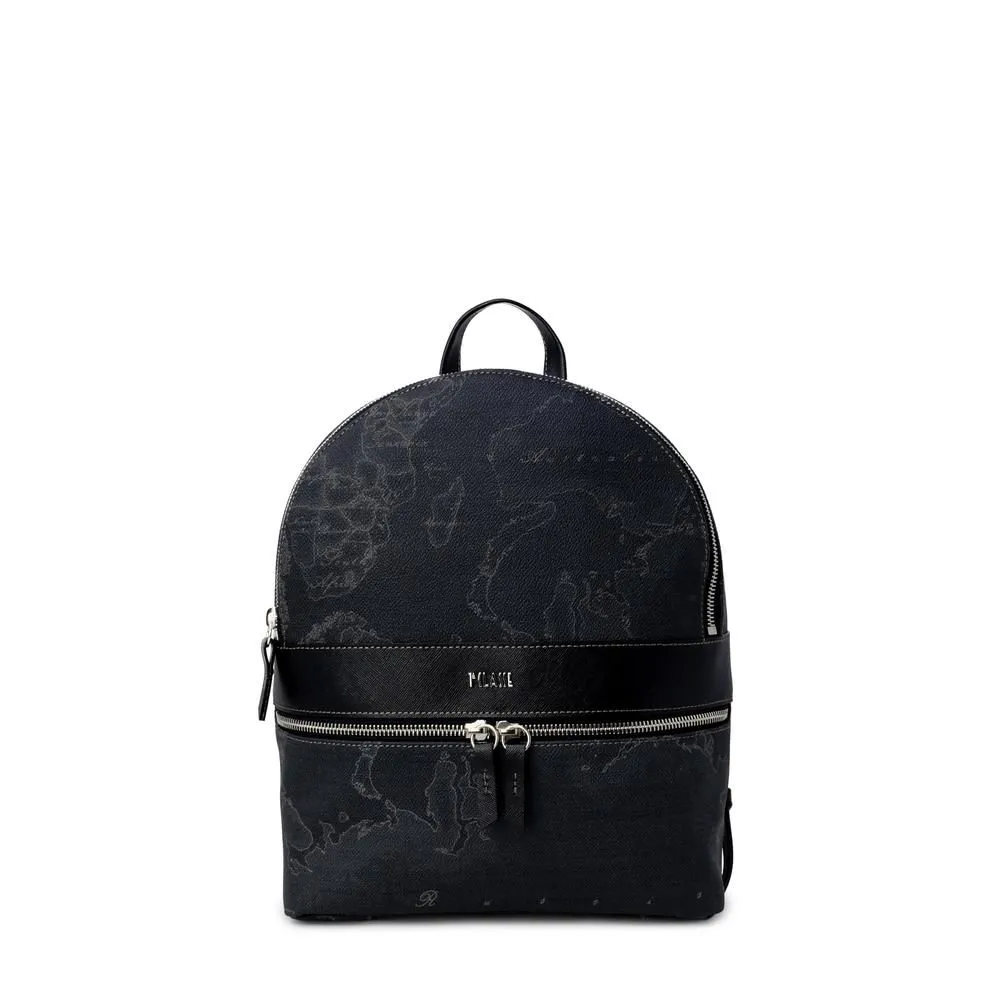 World Map Print Backpack- Black Bags