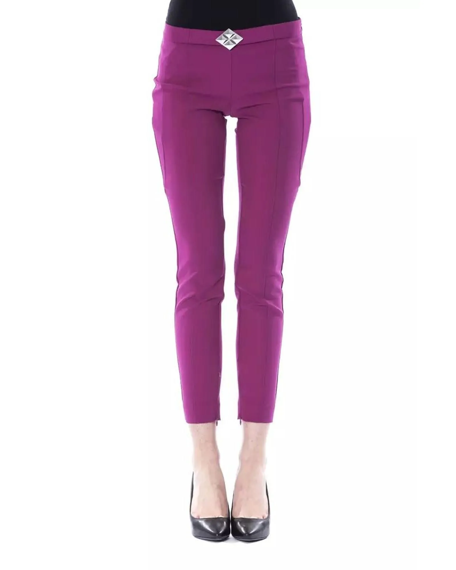 Crepe Trousers Style BY17639- Purple Jeans