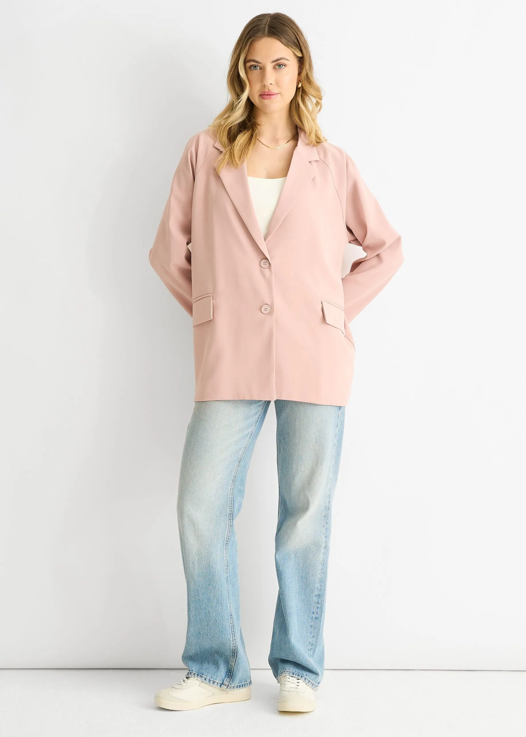 Blush Oversized Tailored Blazer