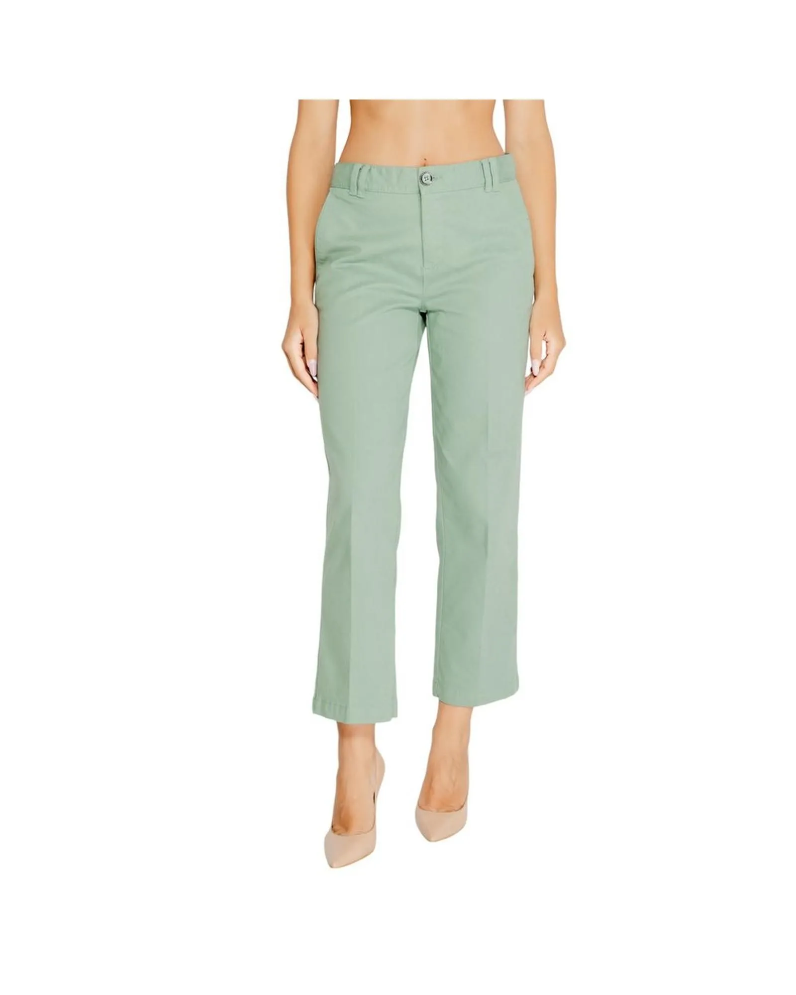 Cropped Pants Relaxed Fit- Turquoise Jeans