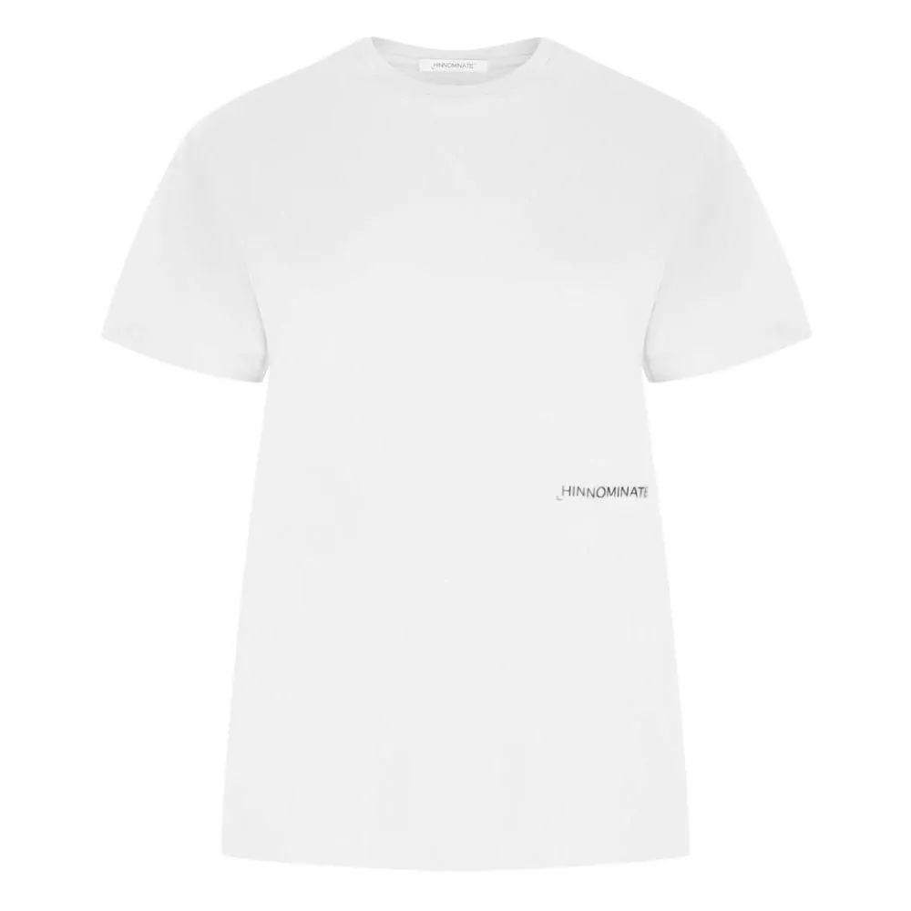 Cotton Short-Sleeved T-Shirt with Front Logo Print- White