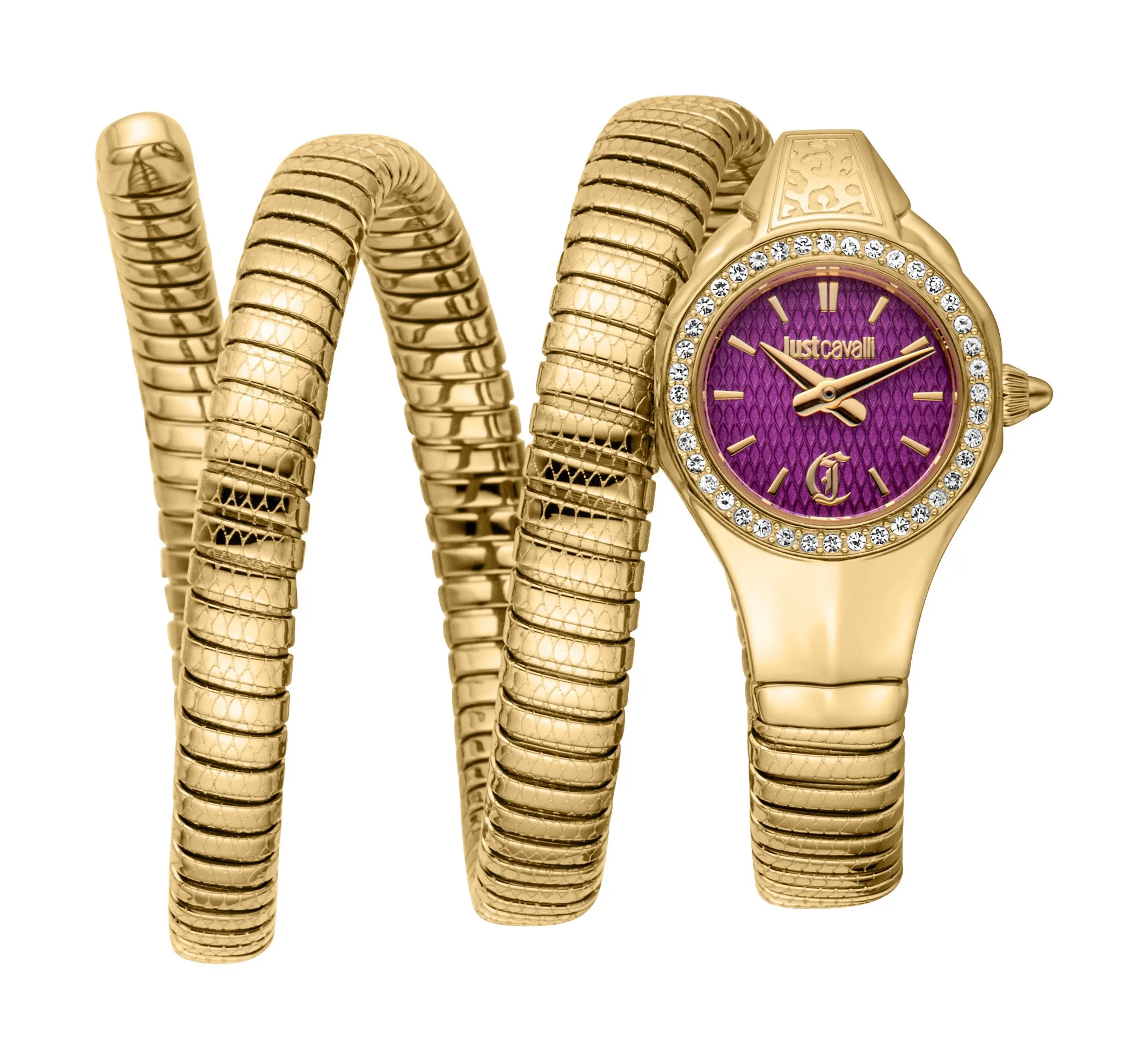 Purple Dial Gold Snake 316L Stainless Steel Watch