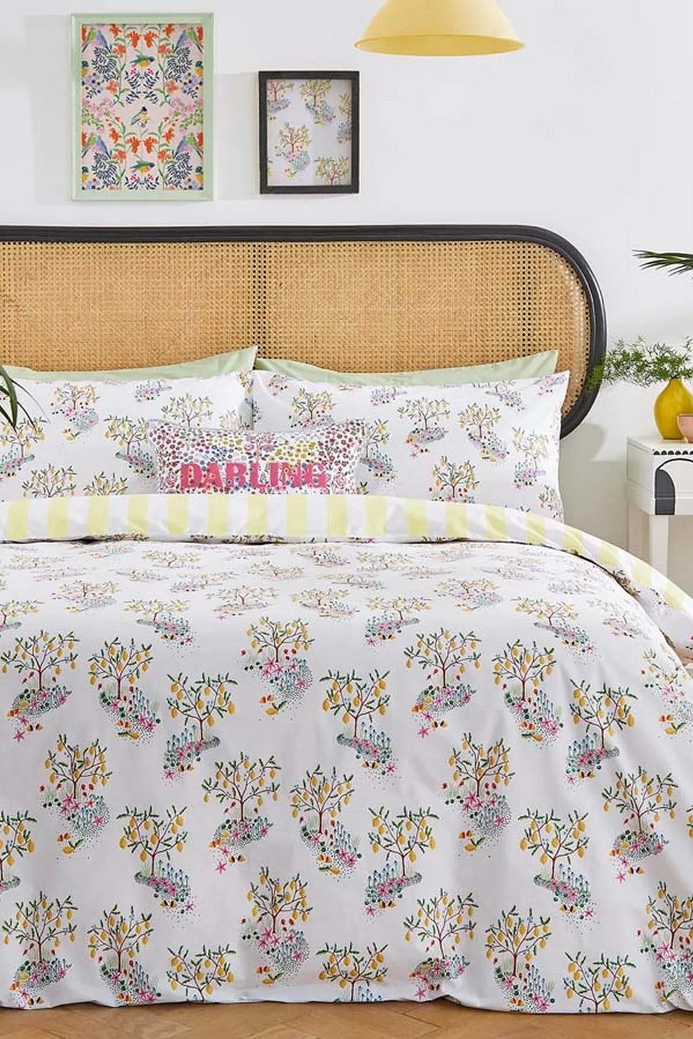 Lemon Trees Floral Duvet Cover Set