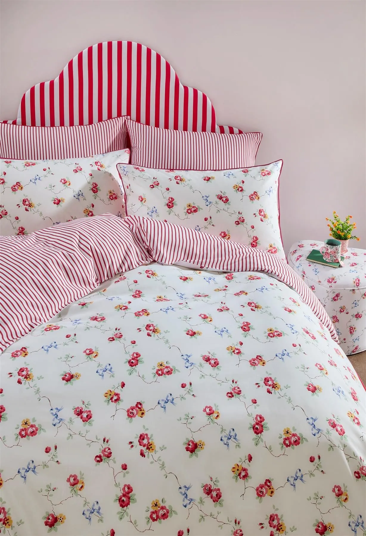 Rose and Bows Duvet Cover Set Bedding