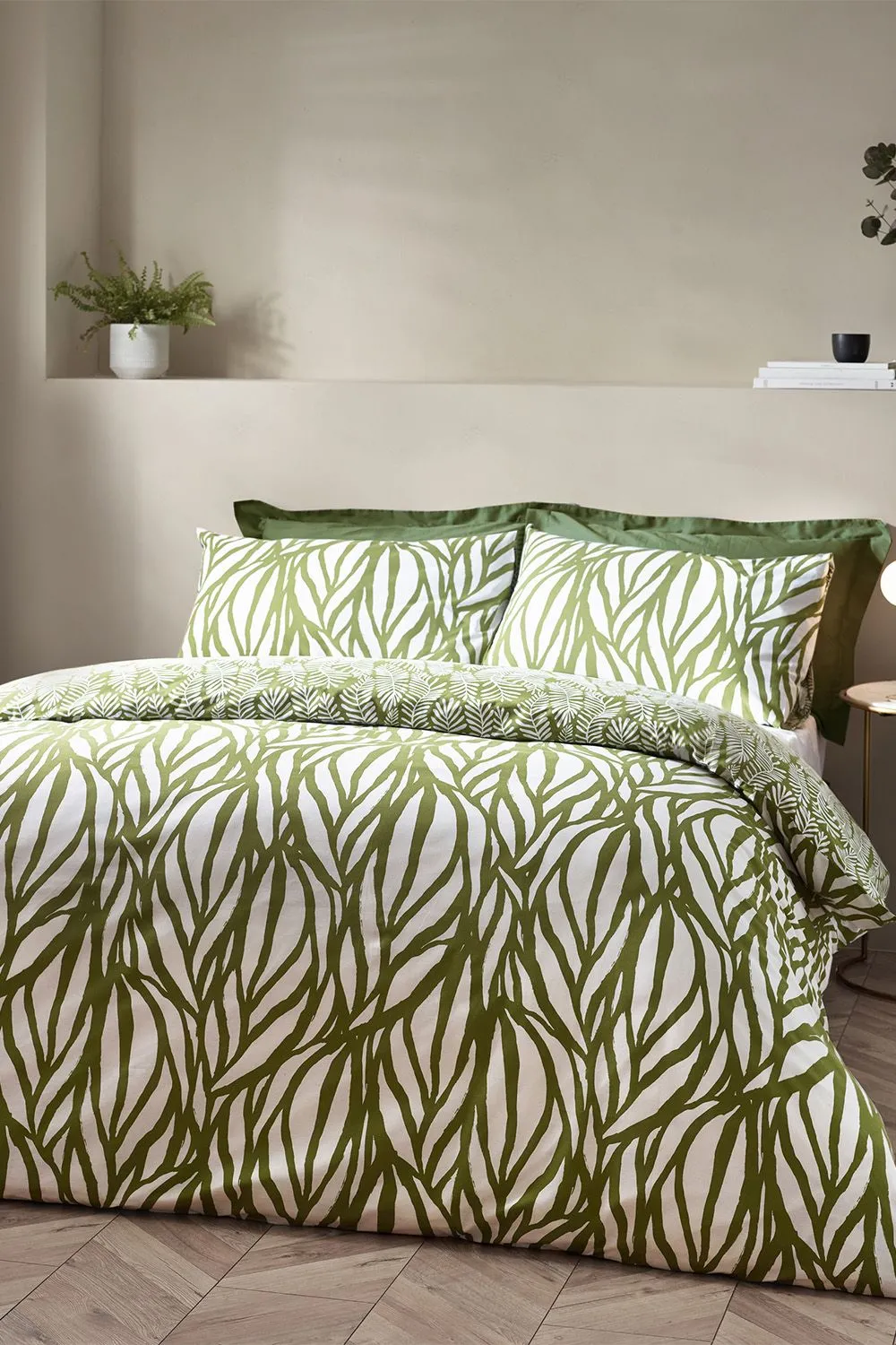 Frond Abstract Cotton Rich Reversible Duvet Cover Set