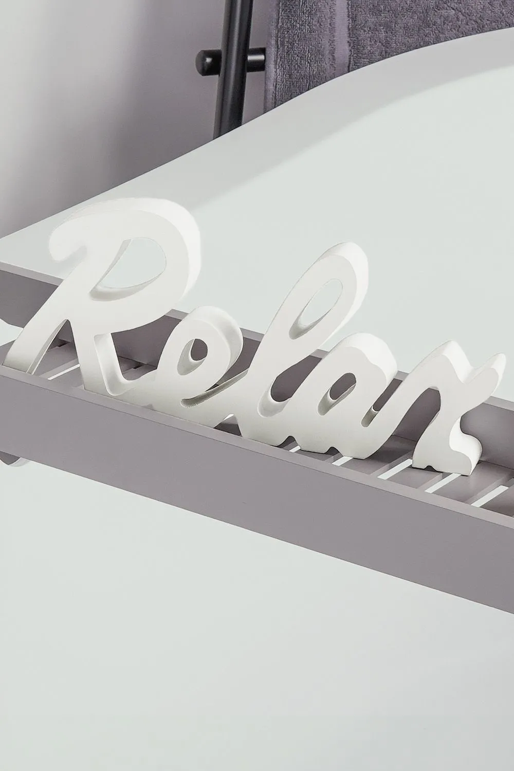 Relax Sign Ornament Word Wood Figure Home Bathroom Decor Gift