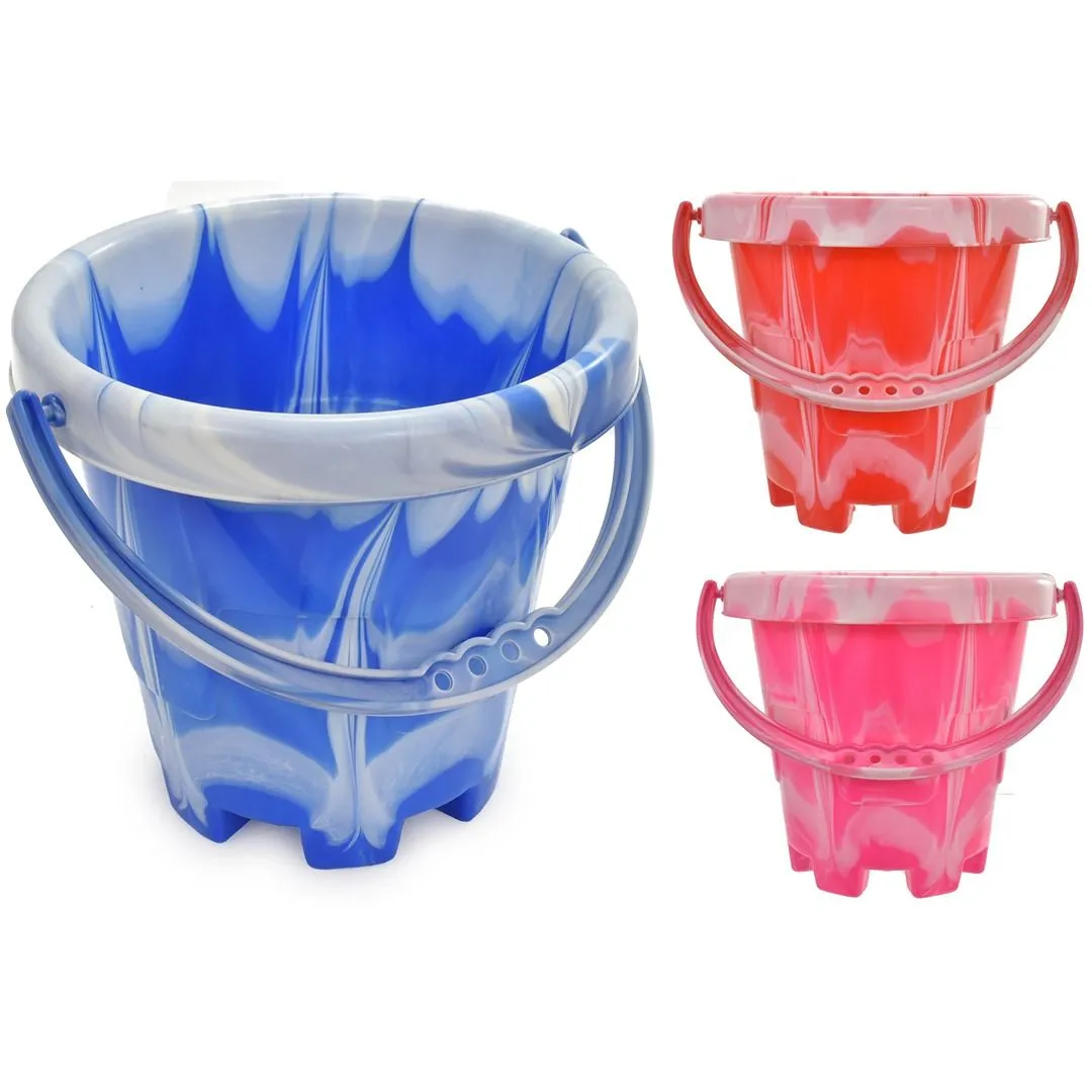 13.5cm Medium Marble Round Castle Bucket