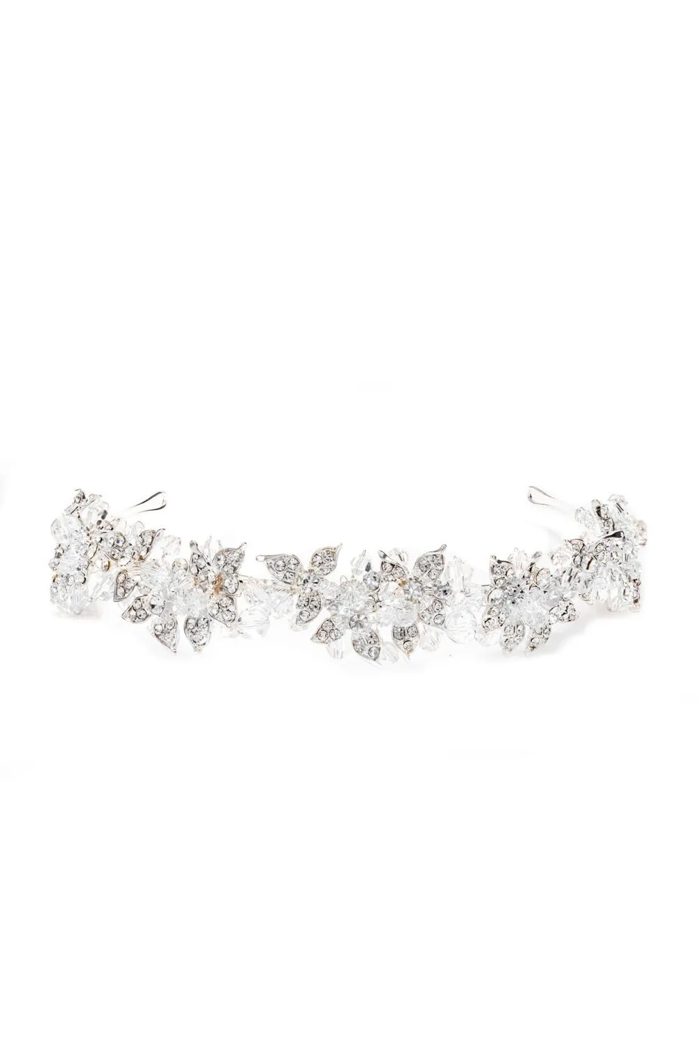 Emery Silver Plated Leaf And Bead Statement Headband - Gift Pouch