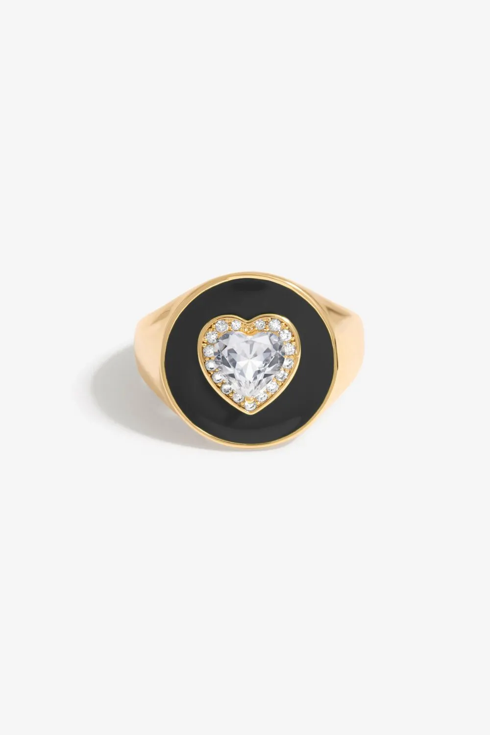 Jon Richard Gold Plated Cubic Zirconia Heart And Enamel Ring