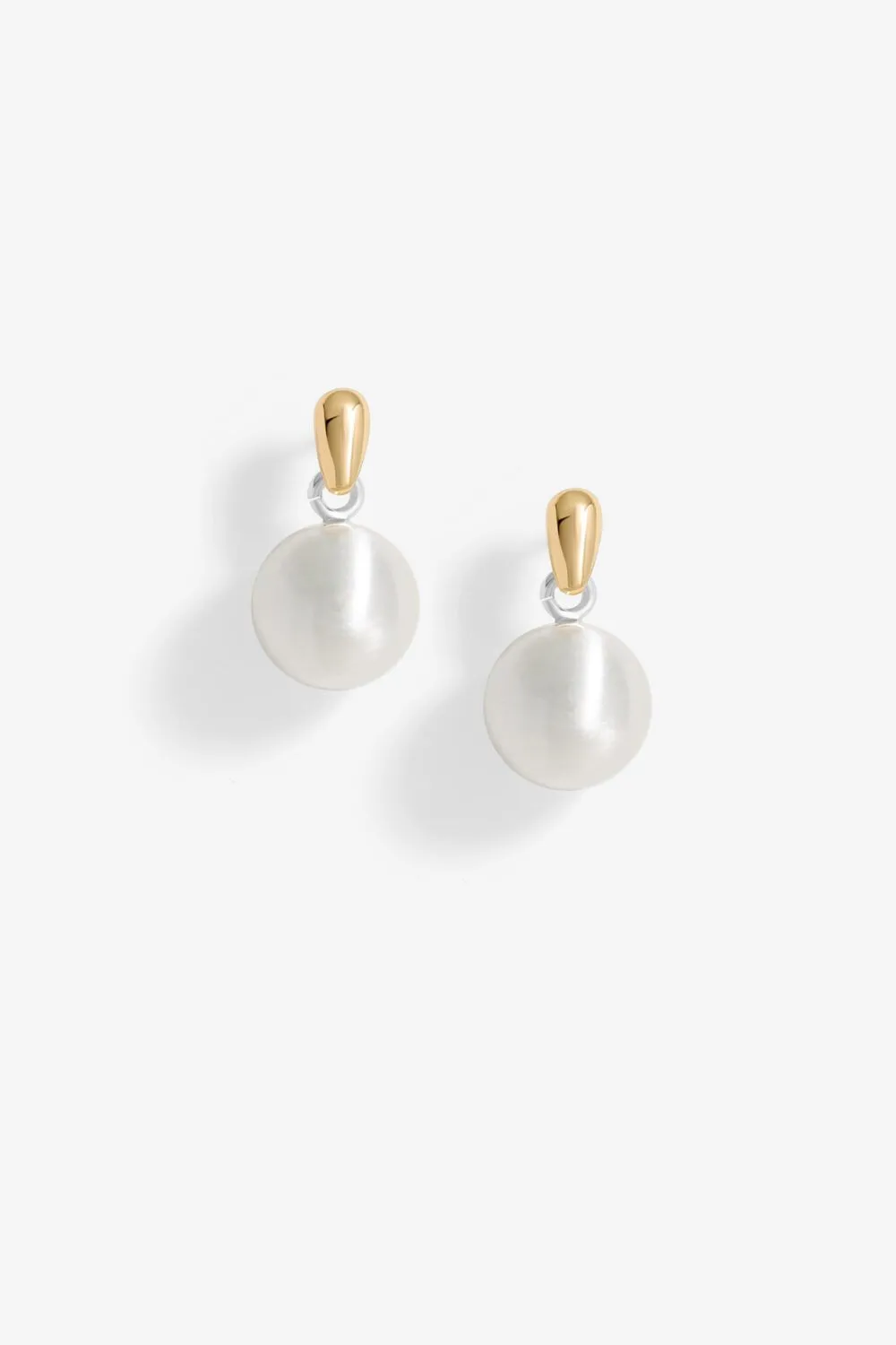 Two Tone Satin Orb Drop Earrings