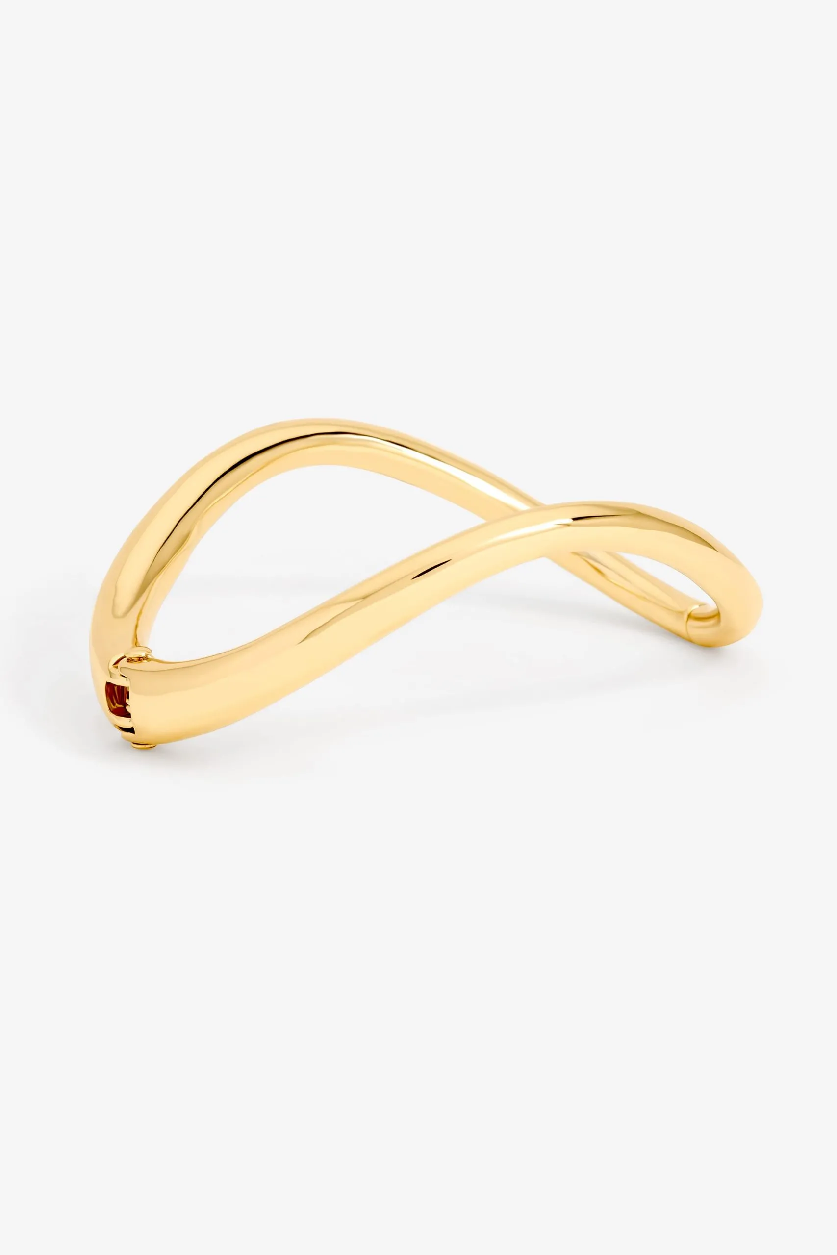 Silver Plated Polished Wave Cuff Bracelet