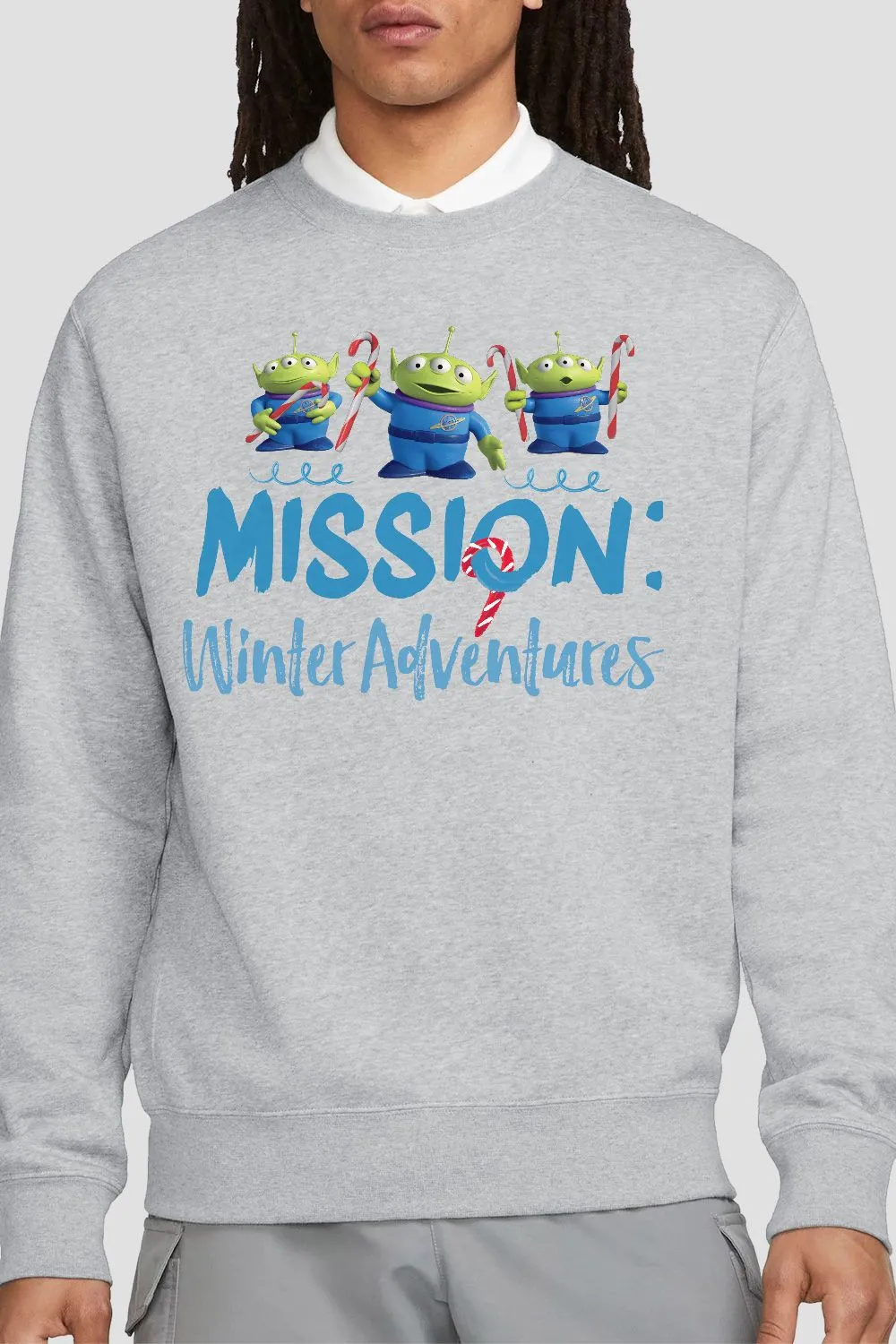 Toy Story Mission Winter Adventure Aliens At Christmas Sweatshirt Light Grey