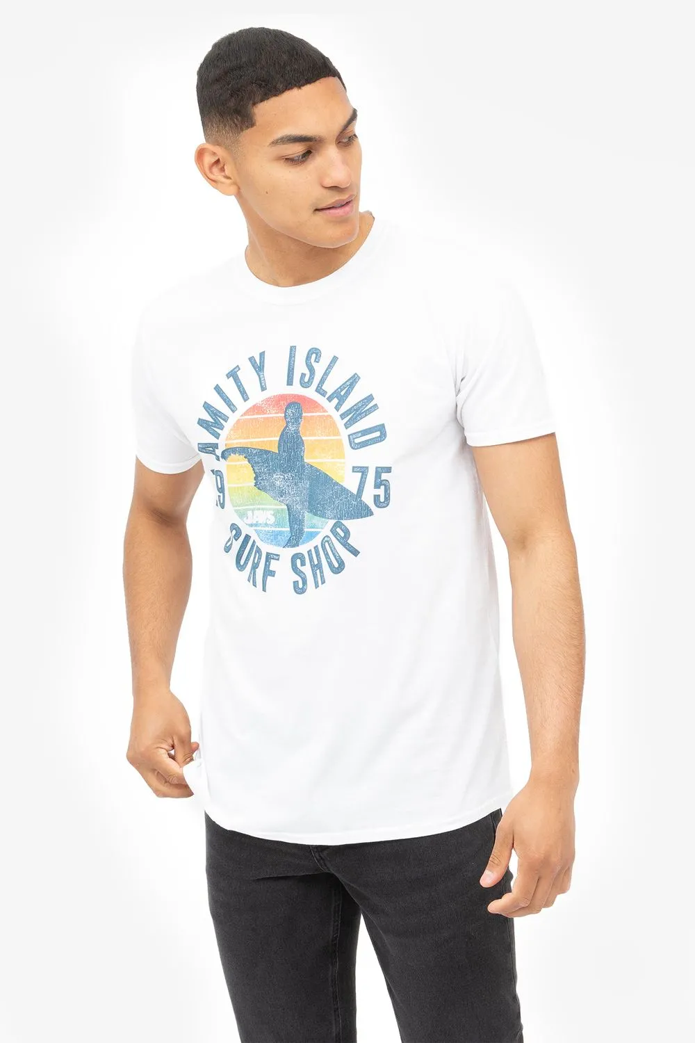 Jaws Amity Surf Shop Mens T-Shirt White