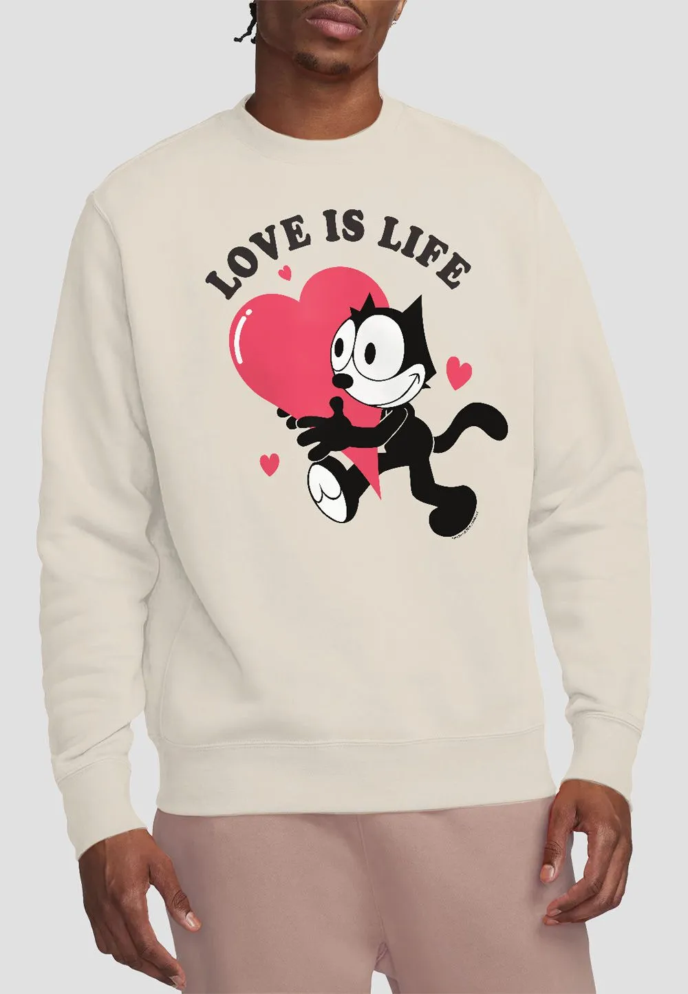 Felix The Cat Love Is Life Sweatshirt, Natural