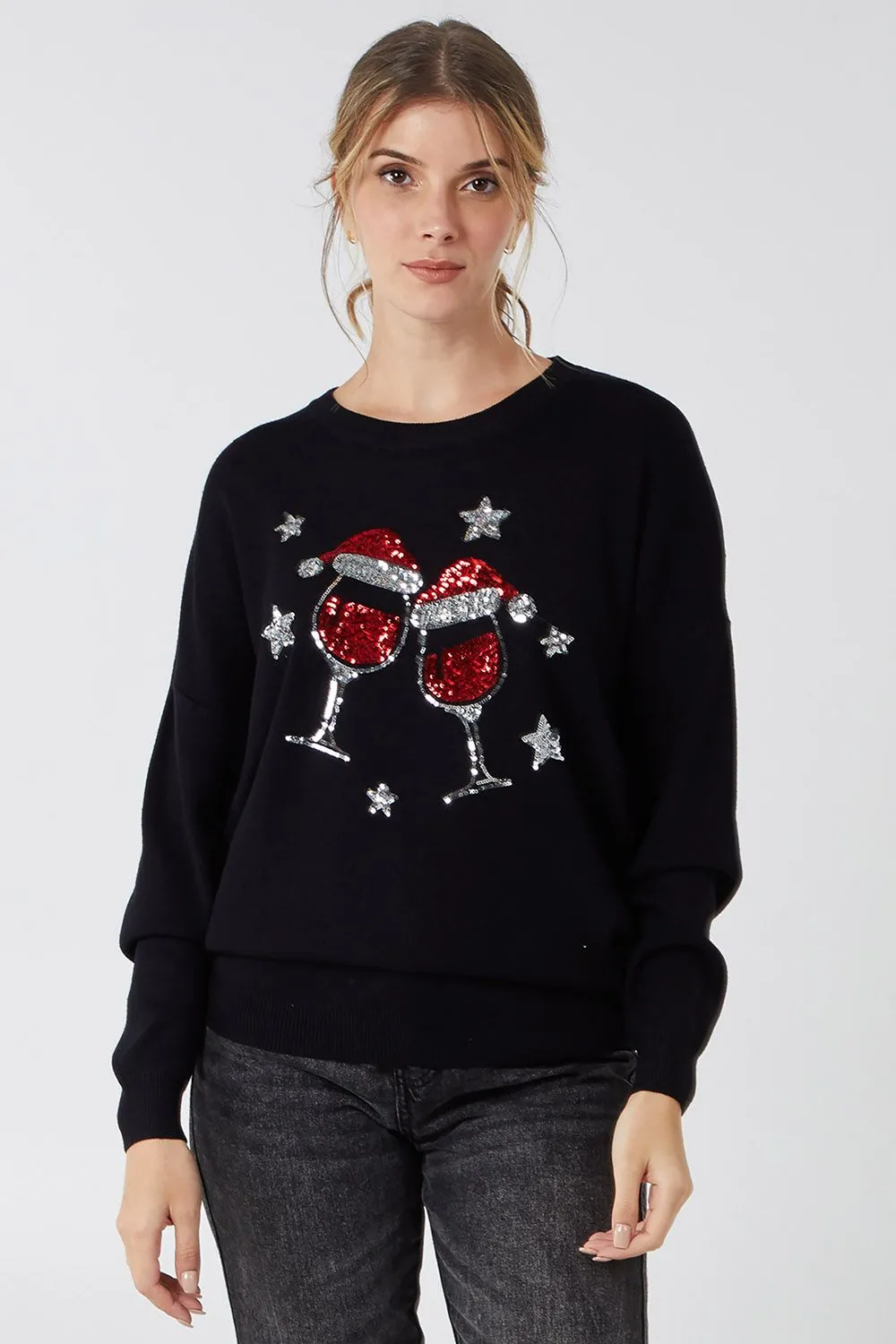 Christmas Wine Glasses Jumper