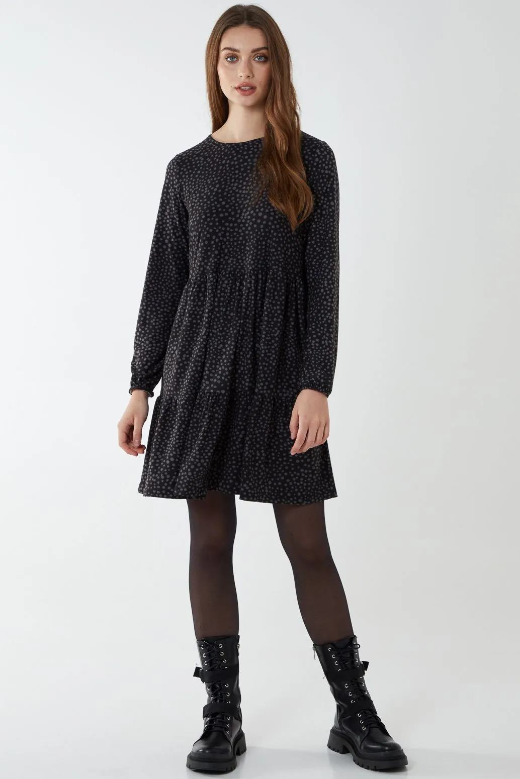 Abstract Spot Smock Dress