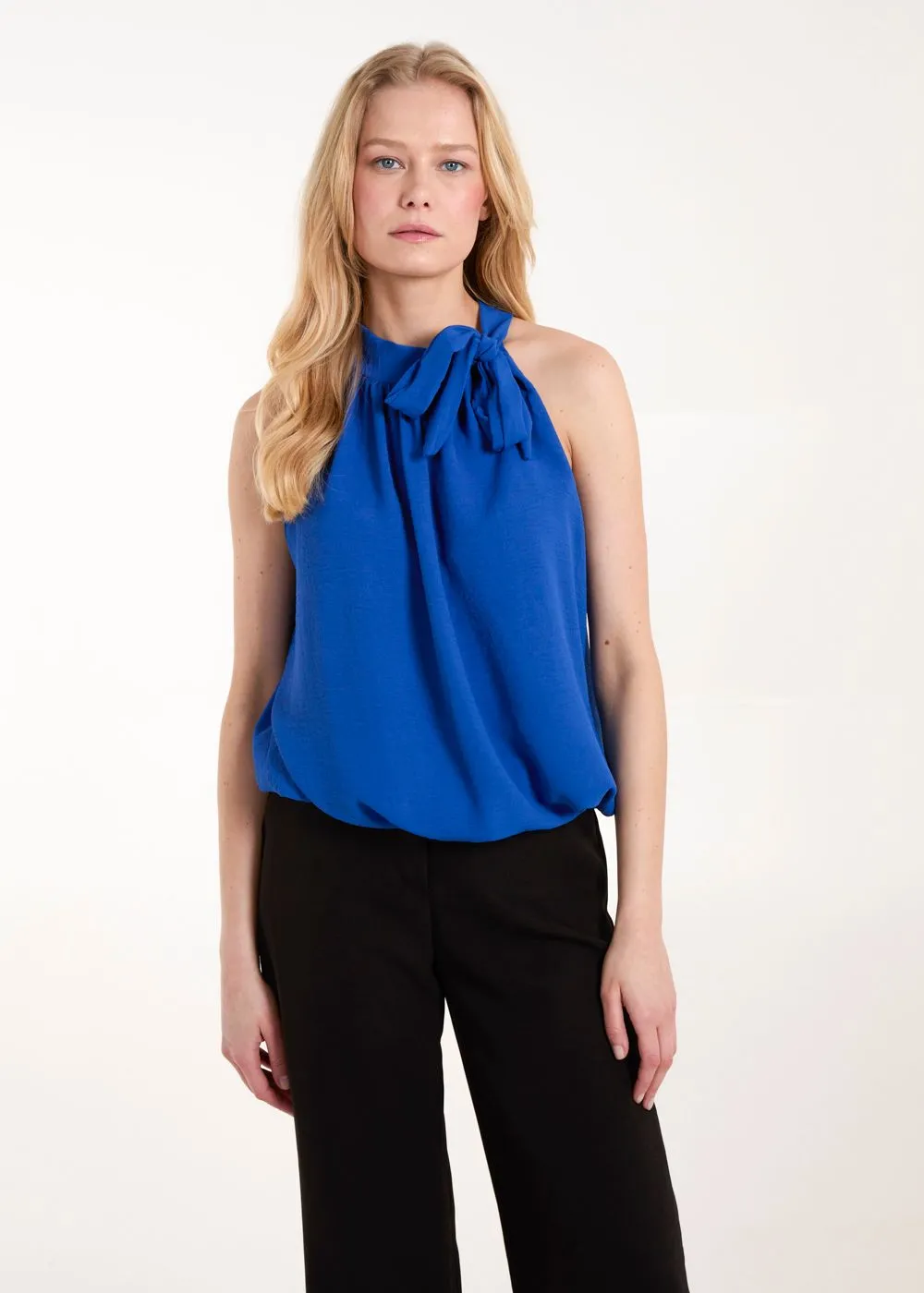 Pussybow Sleeveless Top