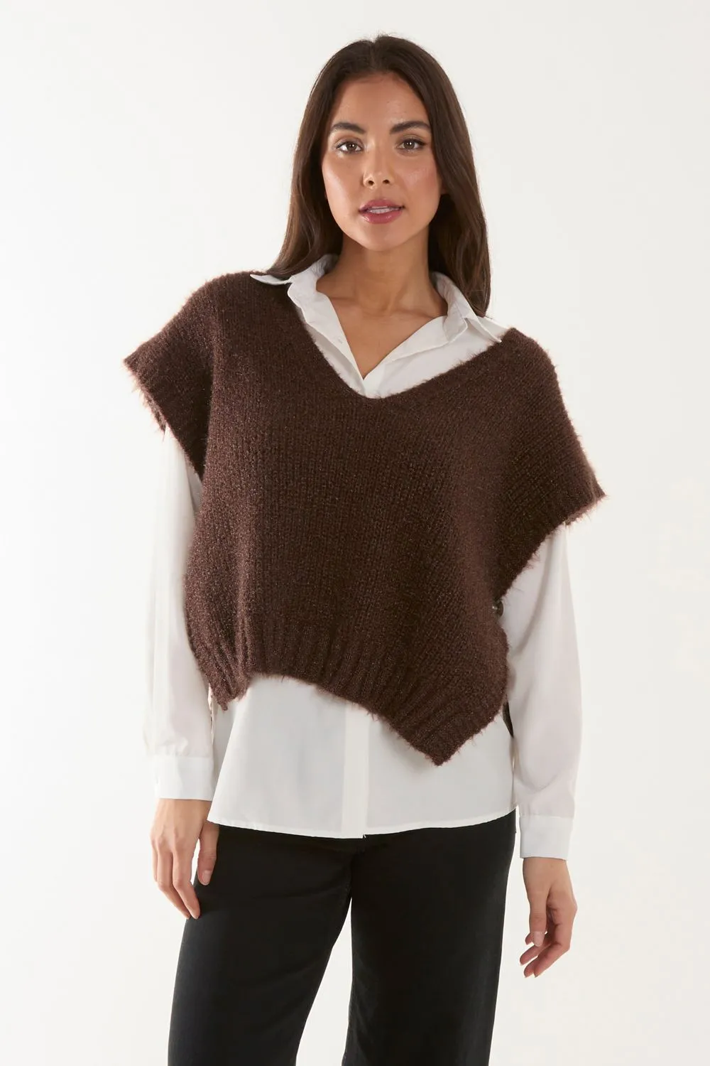 2 in 1 Knitted Vest Shirt