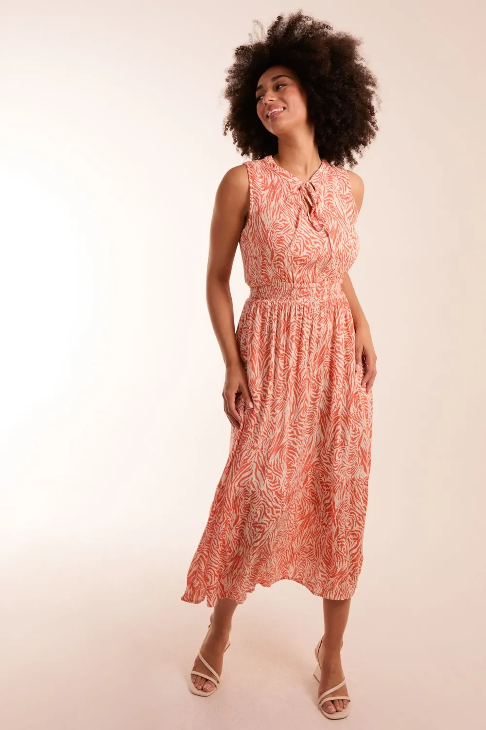 Tie Neck Sleeveless Dress