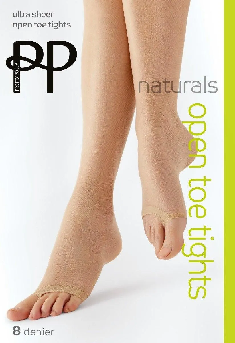 Naturals 8 Denier Open Toe Tights - Natural