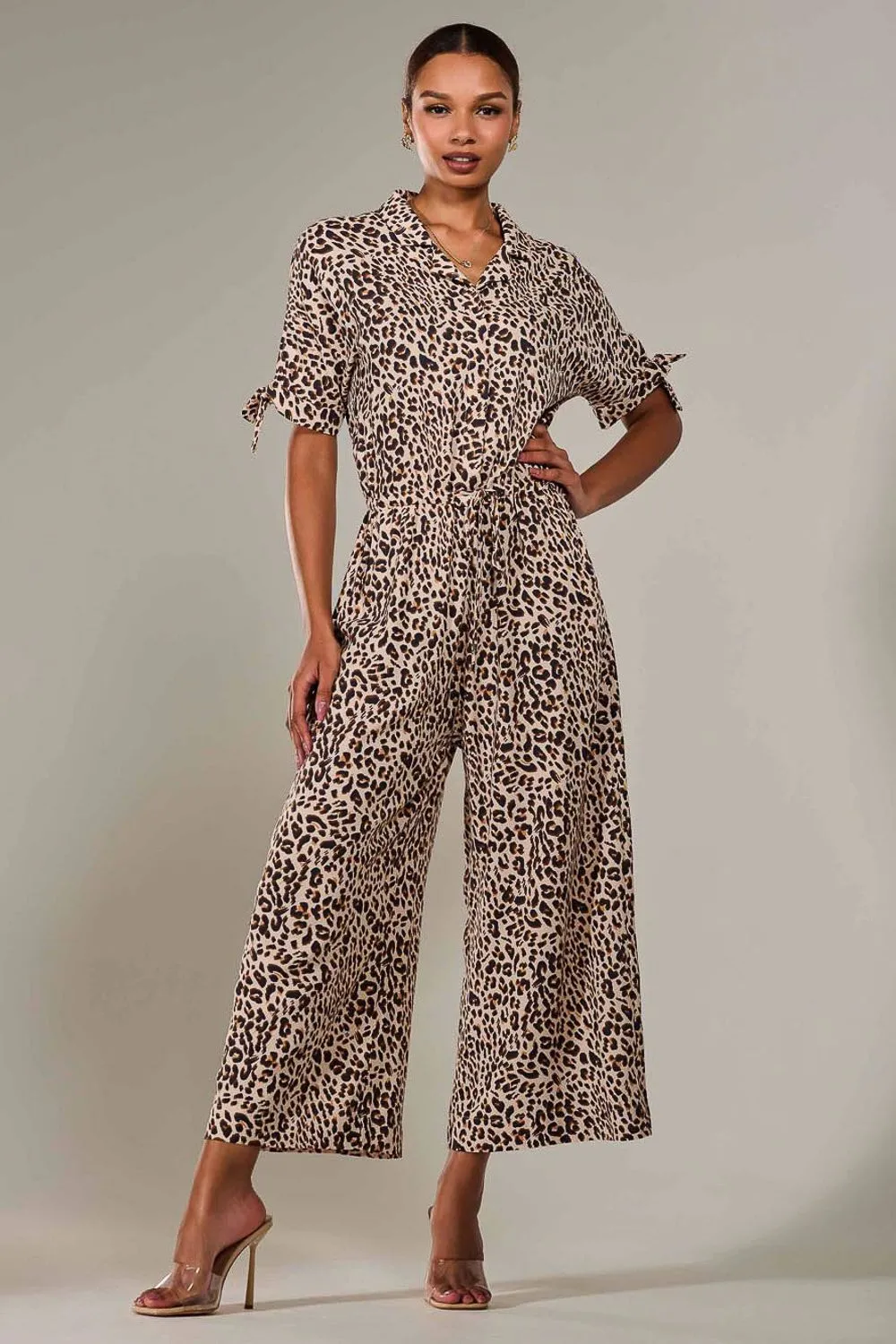 Wide Leg Half Sleeve Jumpsuit